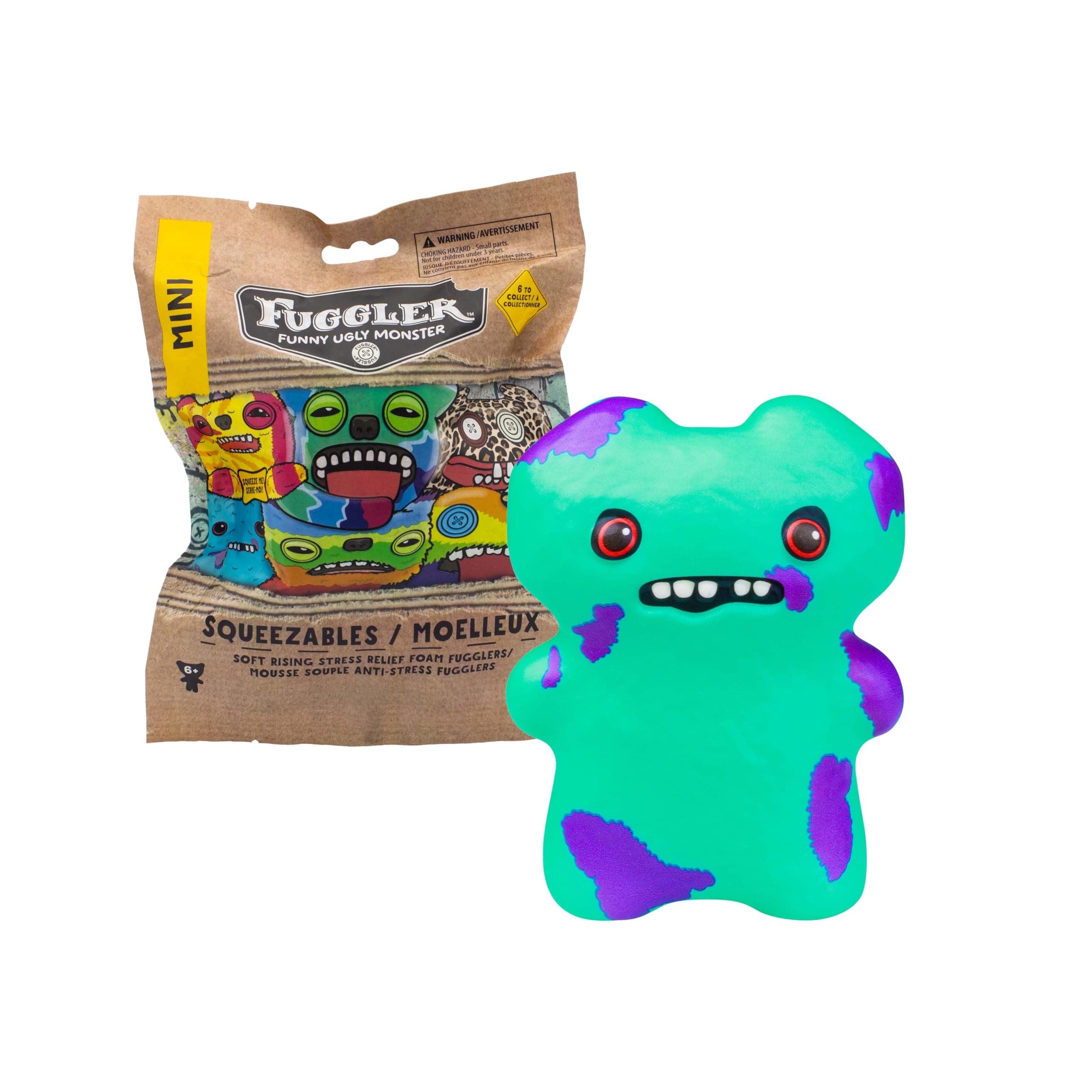 Fuggler Mini Squeezables - Soft Rising Stress Relieve Foam Figures in Blind Bag, Assorted Styles, 6 to Collect