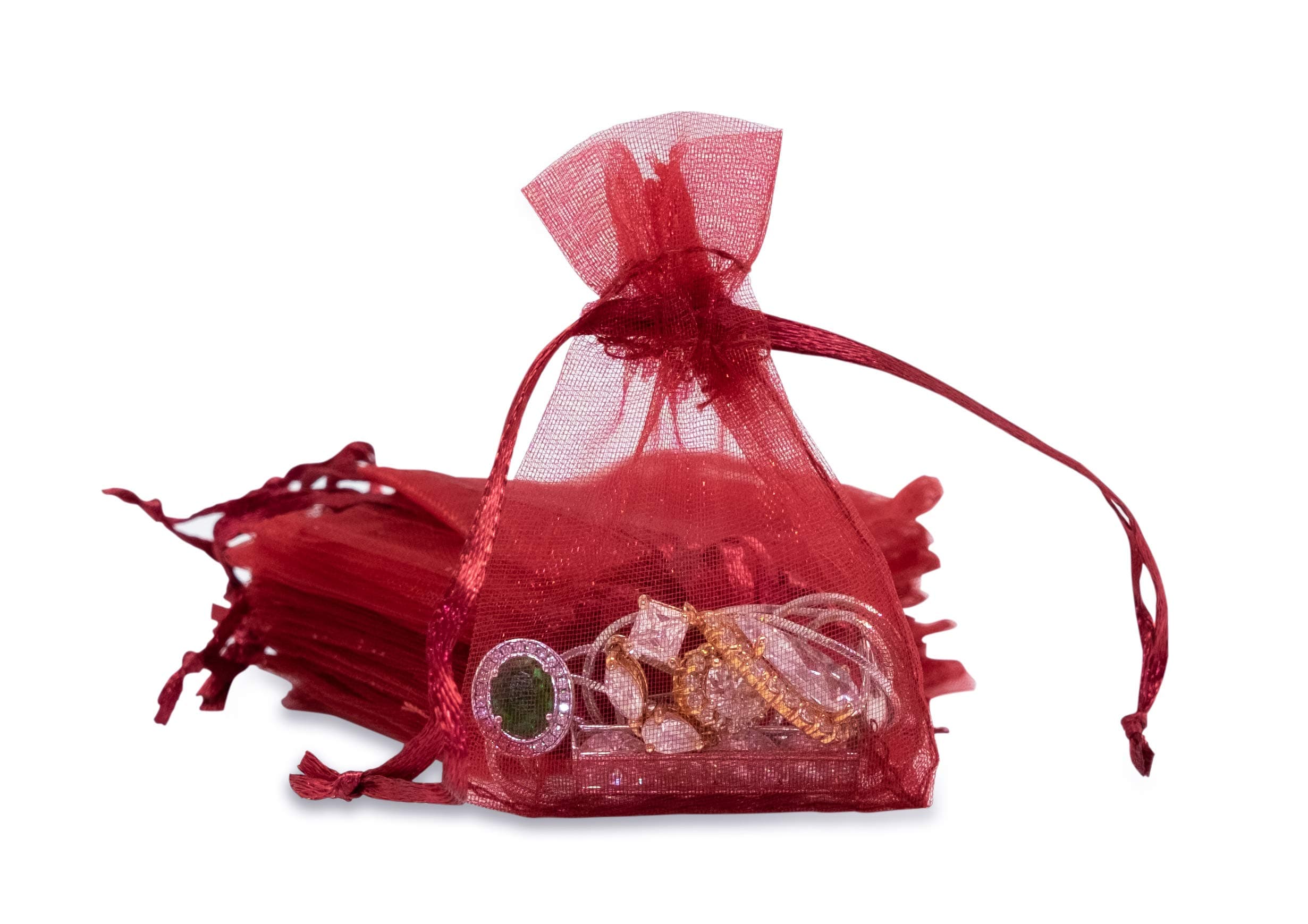 TheDisplayGuys 2 x 2.75" 100-Pack Organza Gift Bags with Drawstring