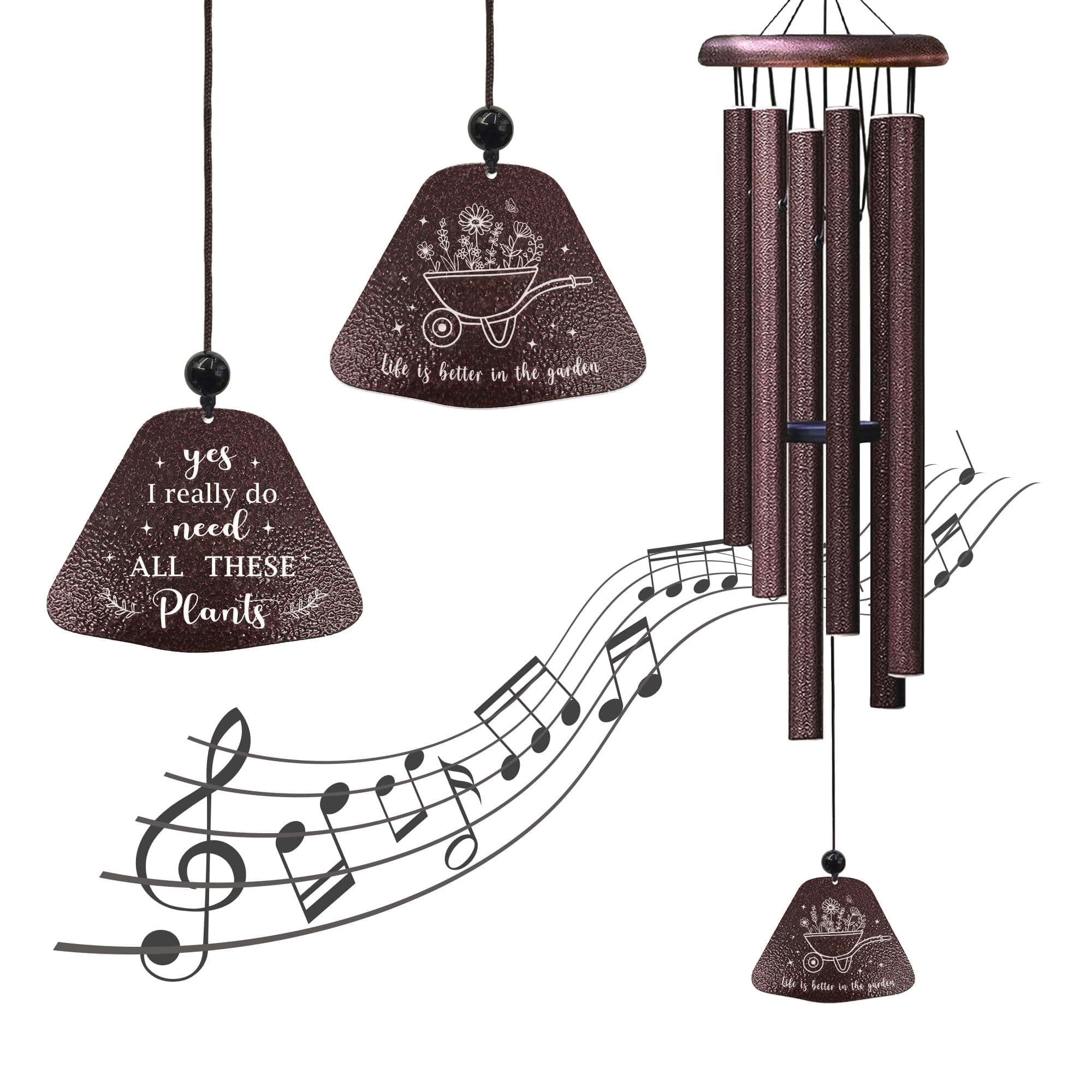Yesruby Gardening Gifts for Women, Garden Wind Chimes for Outside 32'', Plant Lover/Lady Gifts for Women, Gift for Gardeners Woman