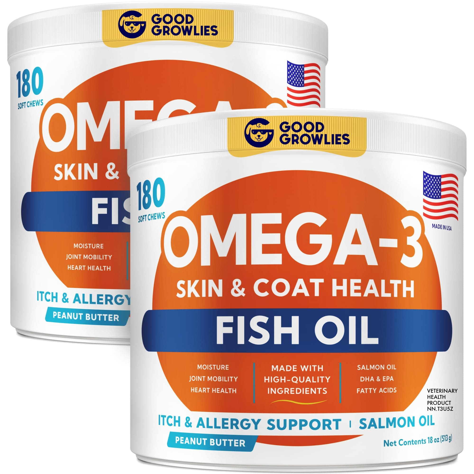 Omega 3 Fish Oil for Dogs - Skin & Coat Support, Itch & Allergy Relief