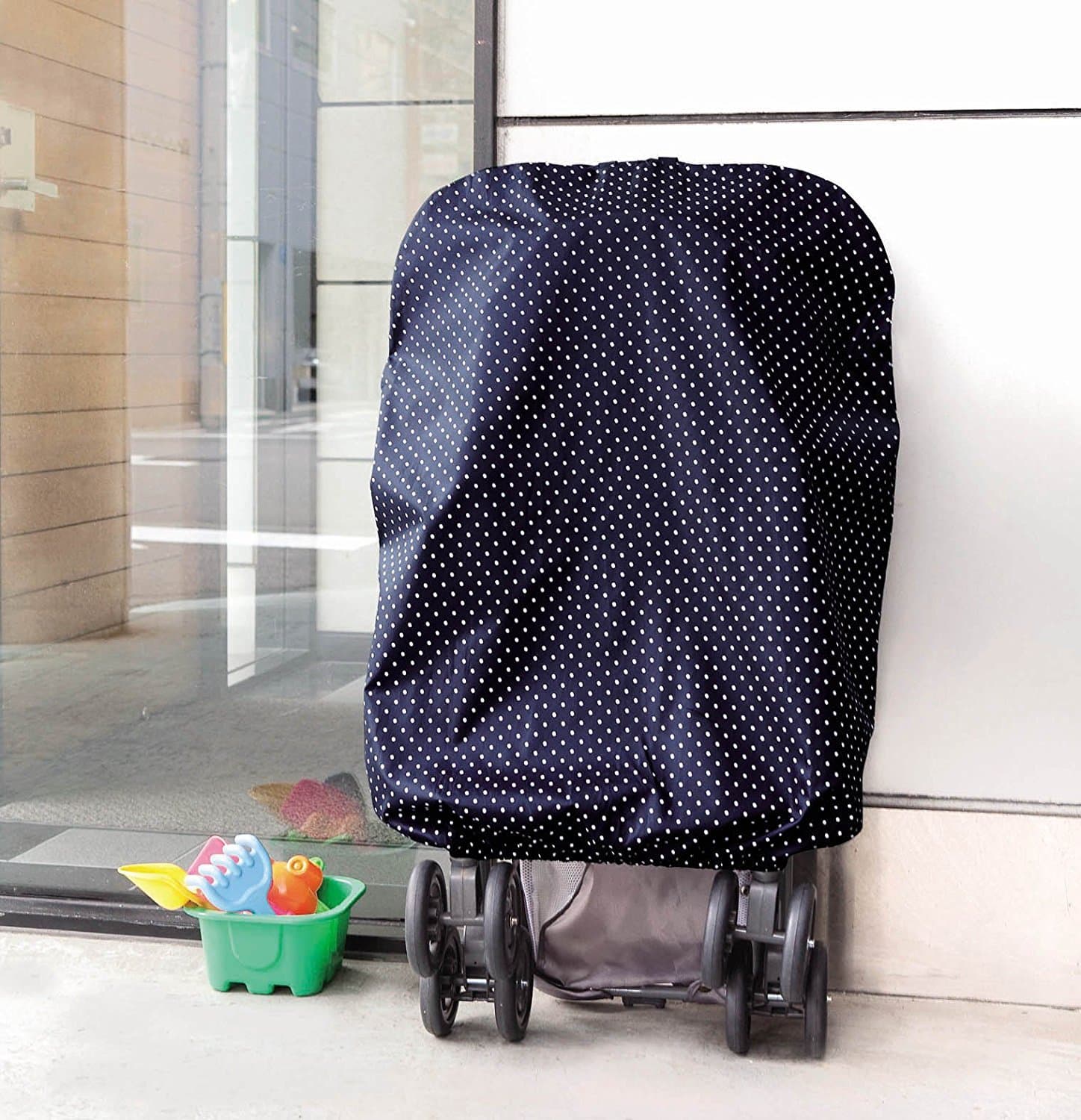 C.WEST Polka Dot Stroller Cover (Water Repellent) Simply slip it over the top for easy installation. For repelling rain, dust, and pollen