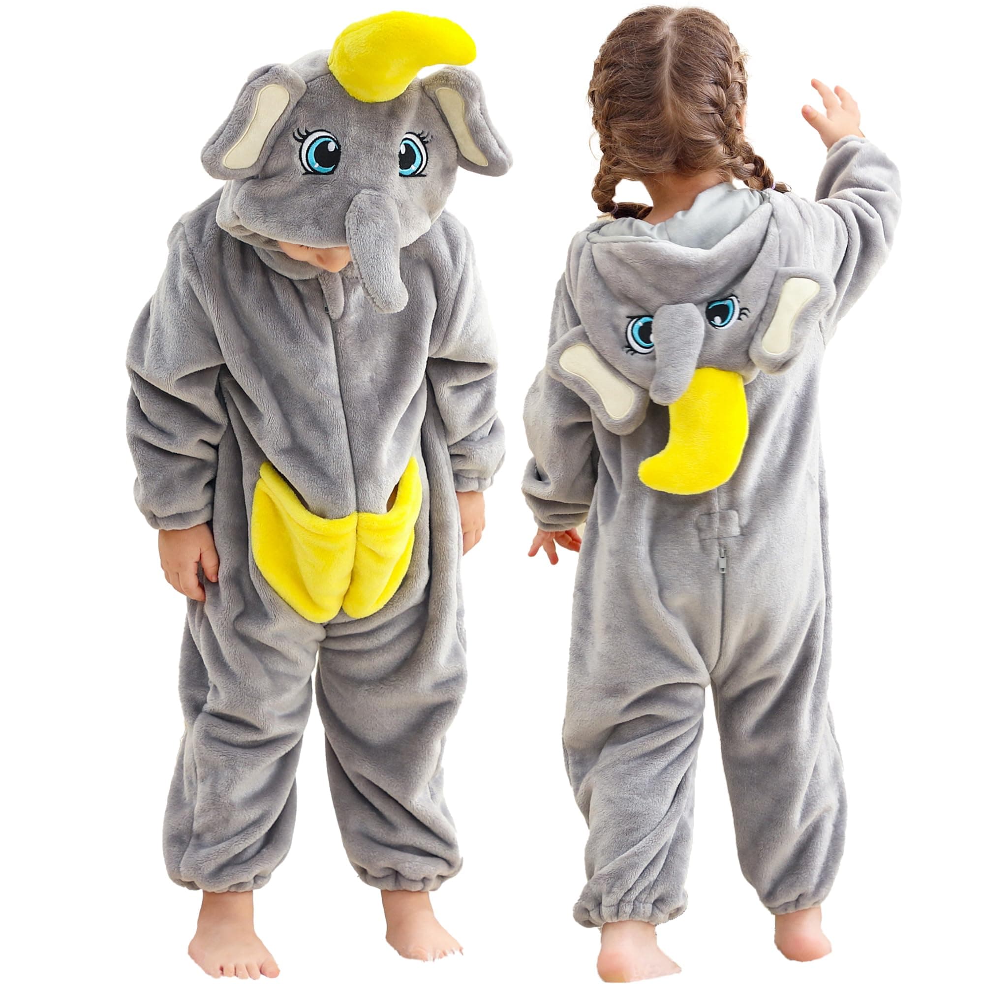 MICHLEY Unisex Baby Halloween Romper Animal Cosplay Costume 18-24M,Elephant