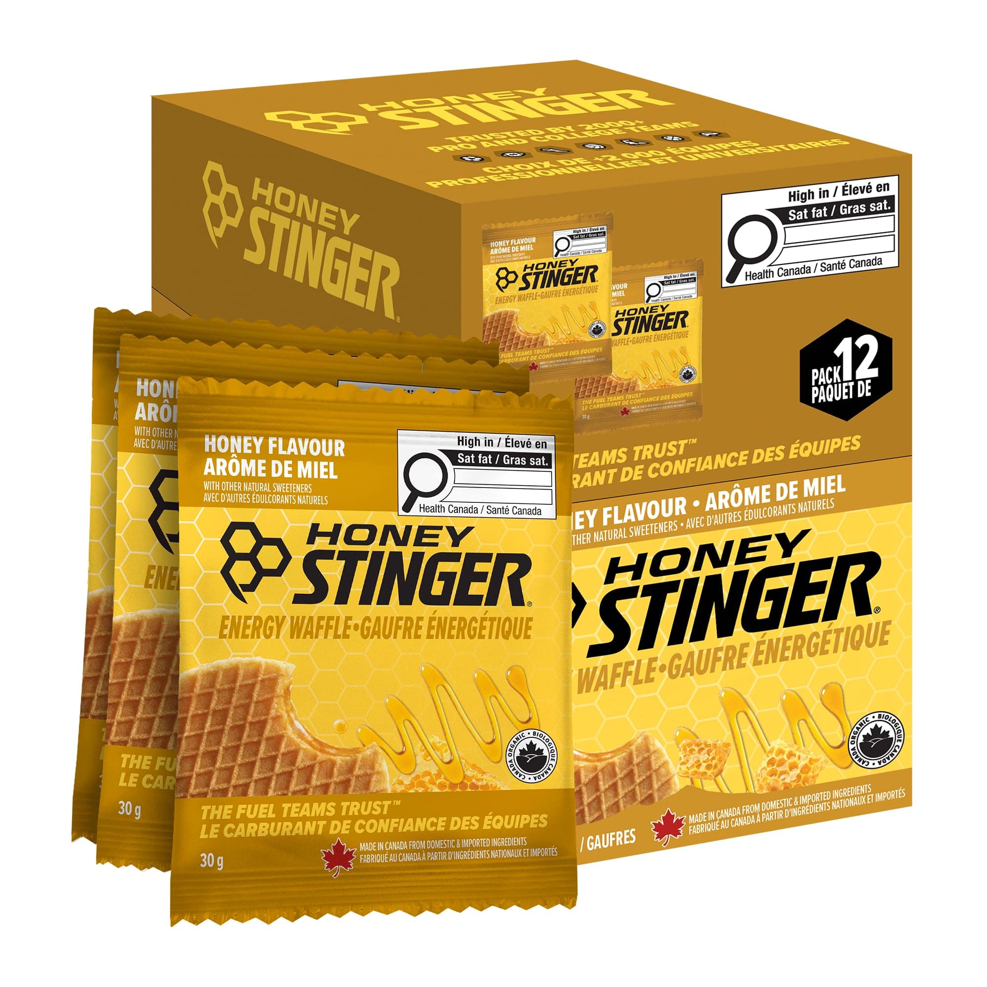 Honey Stinger Organic Honey Waffle | Energy Stroopwafel for Exercise, Endurance and Performance | Sports Nutrition for Home & Gym, Pre and Post Workout | 12 Waffles, 30g
