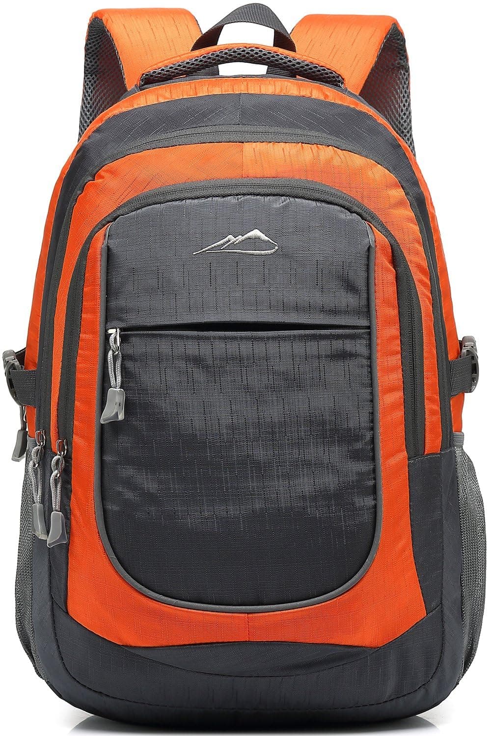 Backpack Bookbag for School College Student Sturdy Travel Business Hiking Fit Laptop Up to 15.6 Inch Multi Compartment Gifts for Men Women Night Light Reflective(Black&Orange)