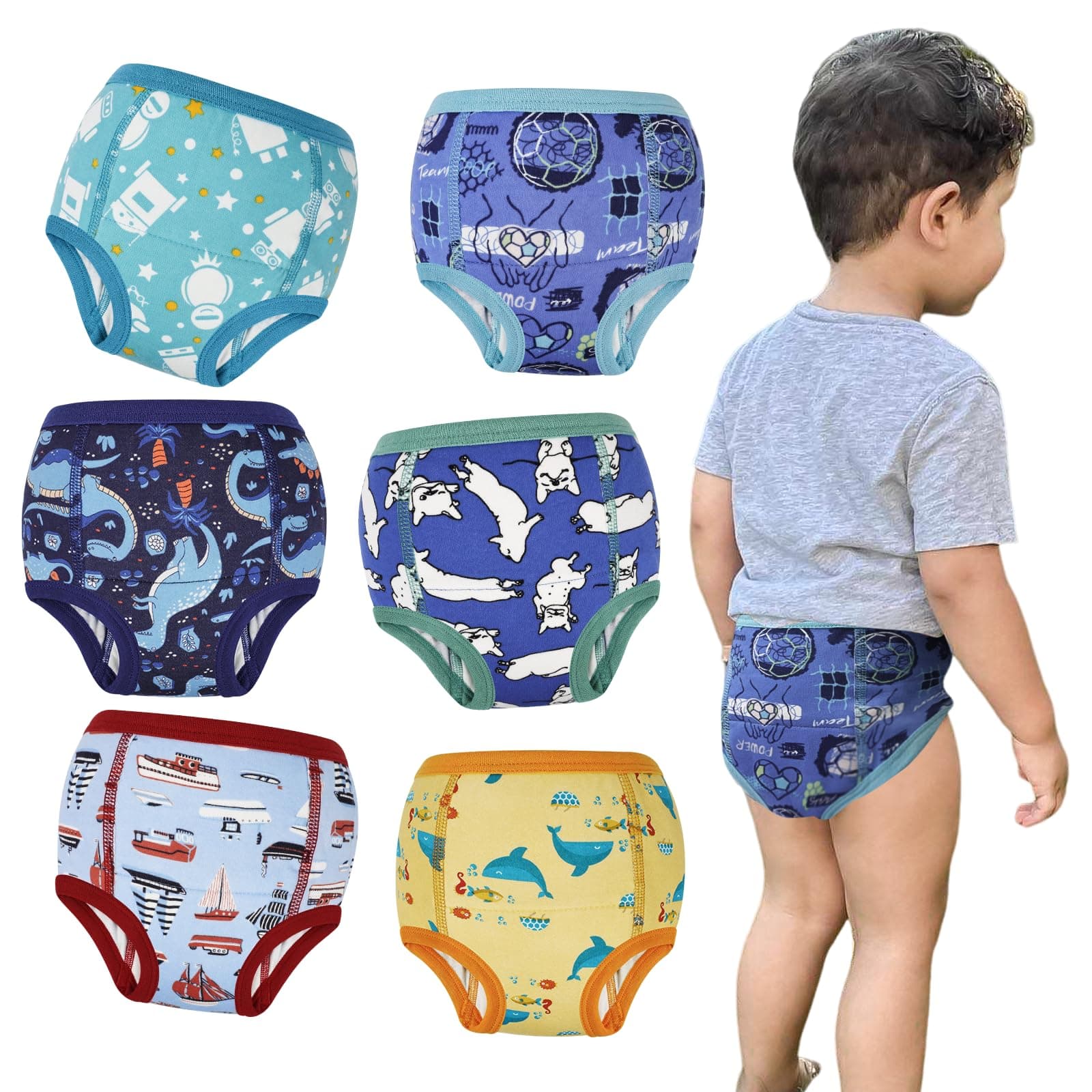MooMoo Baby Training Pants 6 Pack Toddler Potty Training Underwear Boy 4T