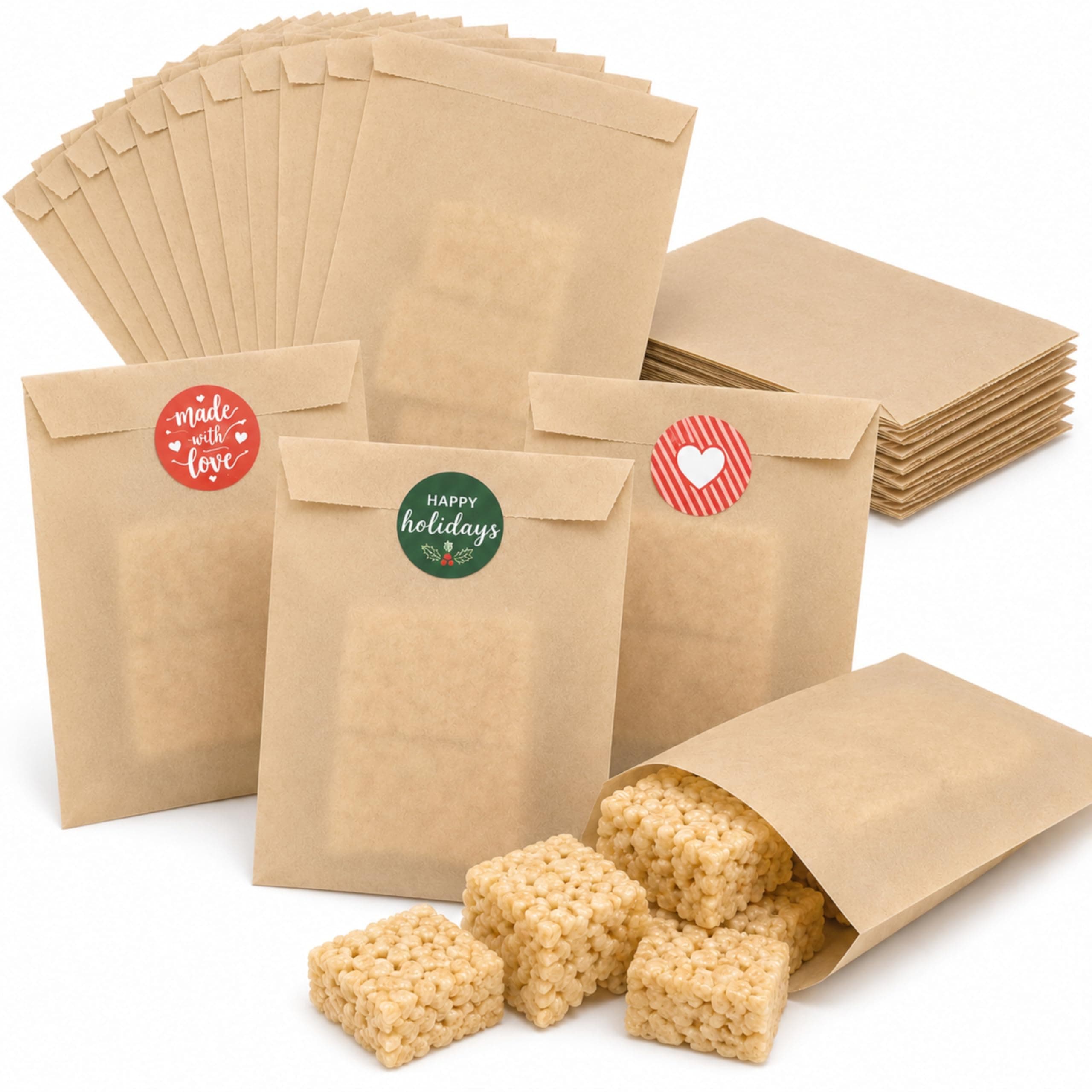 Quotidian Brown Flat Medium Kraft Paper Bags 4" x 6" (10 x 15.2cm) Pack of 100 - Soap Wedding Invitation Party Favor