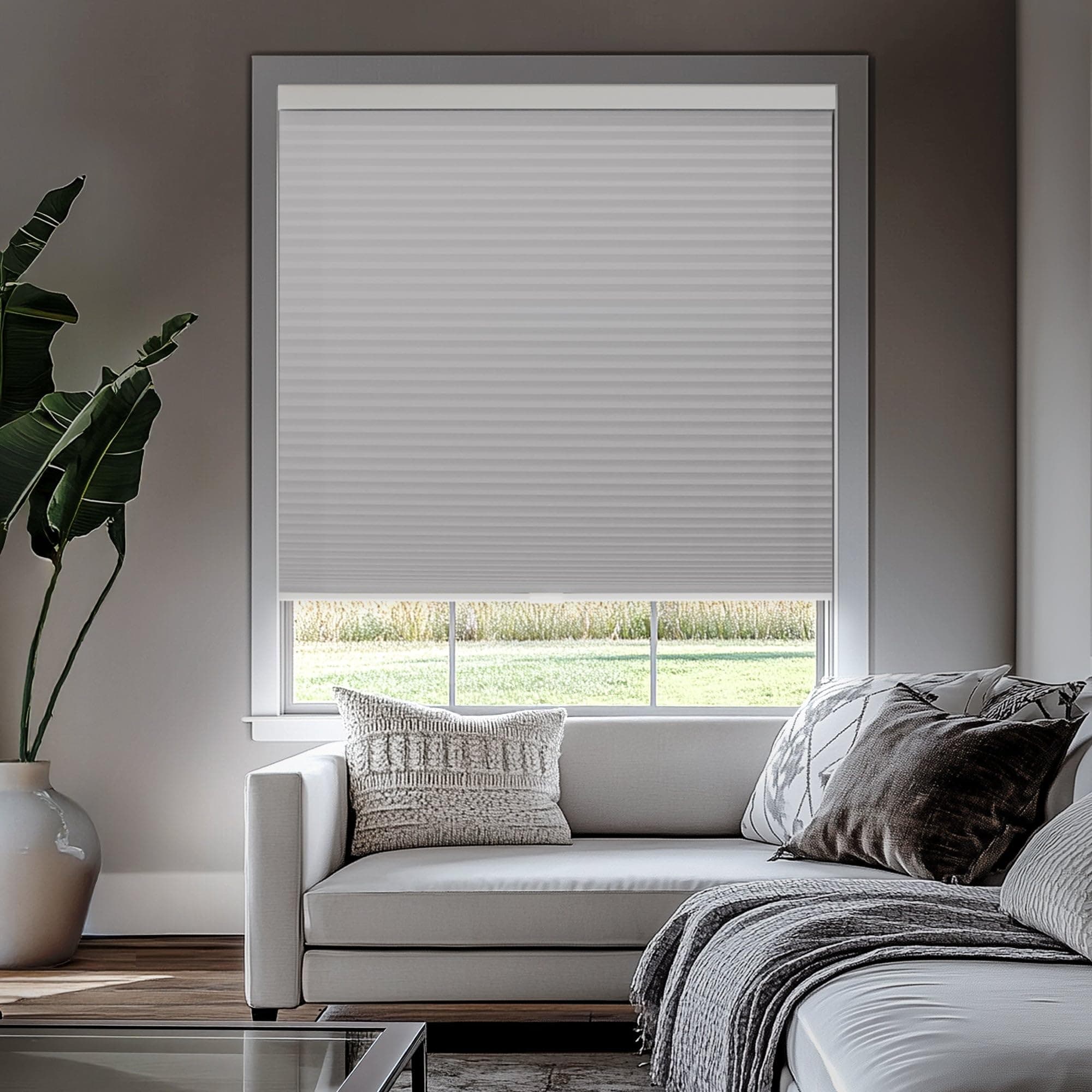 CHICOLOGY Cellular Shades, Window Blinds Cordless, Blinds for Windows, Window Shades for Home, Window Coverings, Cellular Blinds, Door Blinds, Evening Mist, 39.25 inch W X 64 inch H