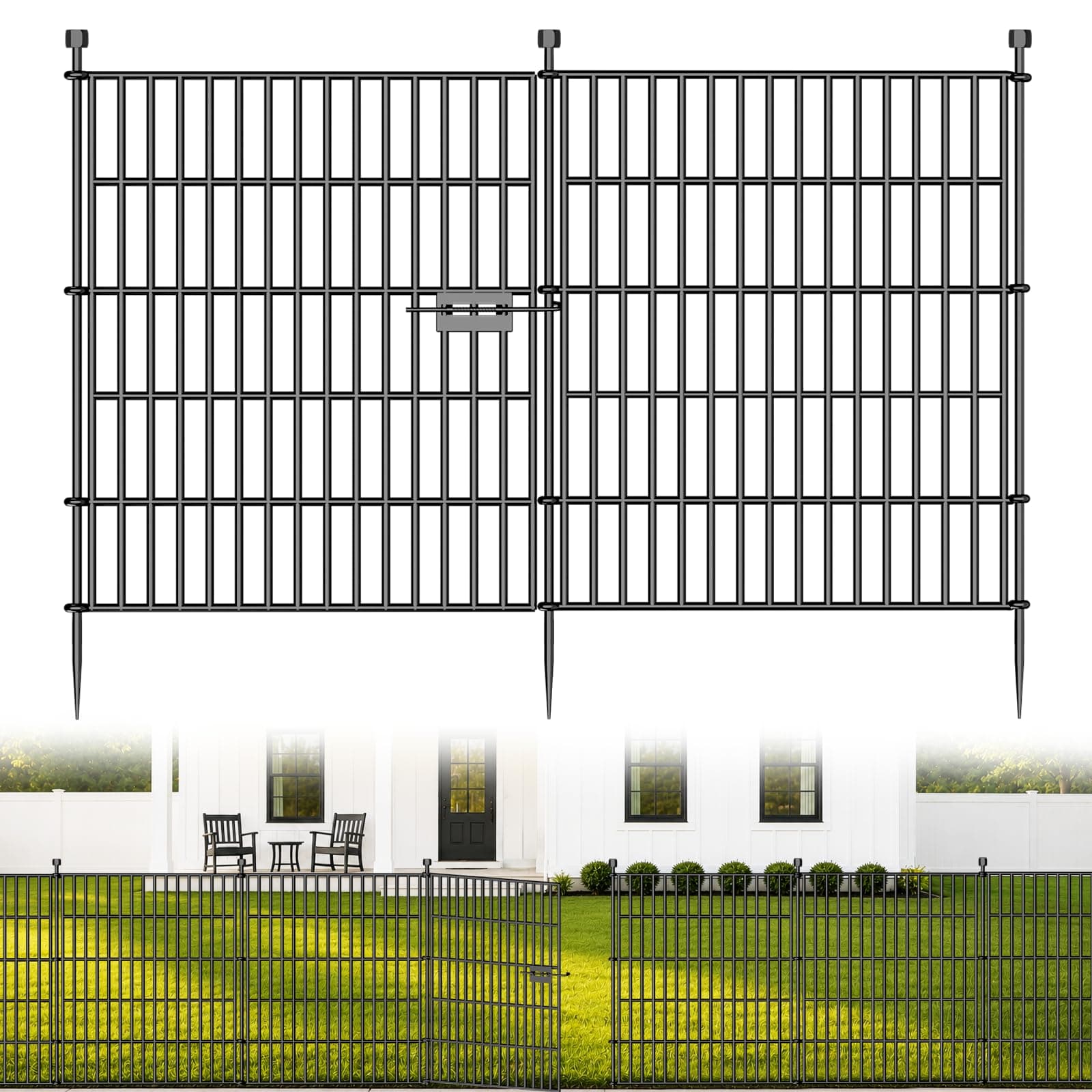 No Dig Garden Fence Outdoor for Yard, 32in (H) x 23.6ft(L)
