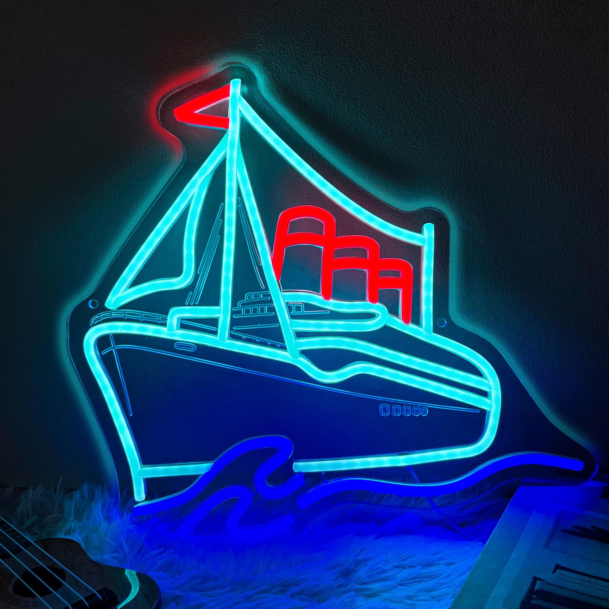 Titanic Neon Sign Led Lights for Bedroom USB Night Light for Game Room Bedroom Birthday Wedding Party Gifts