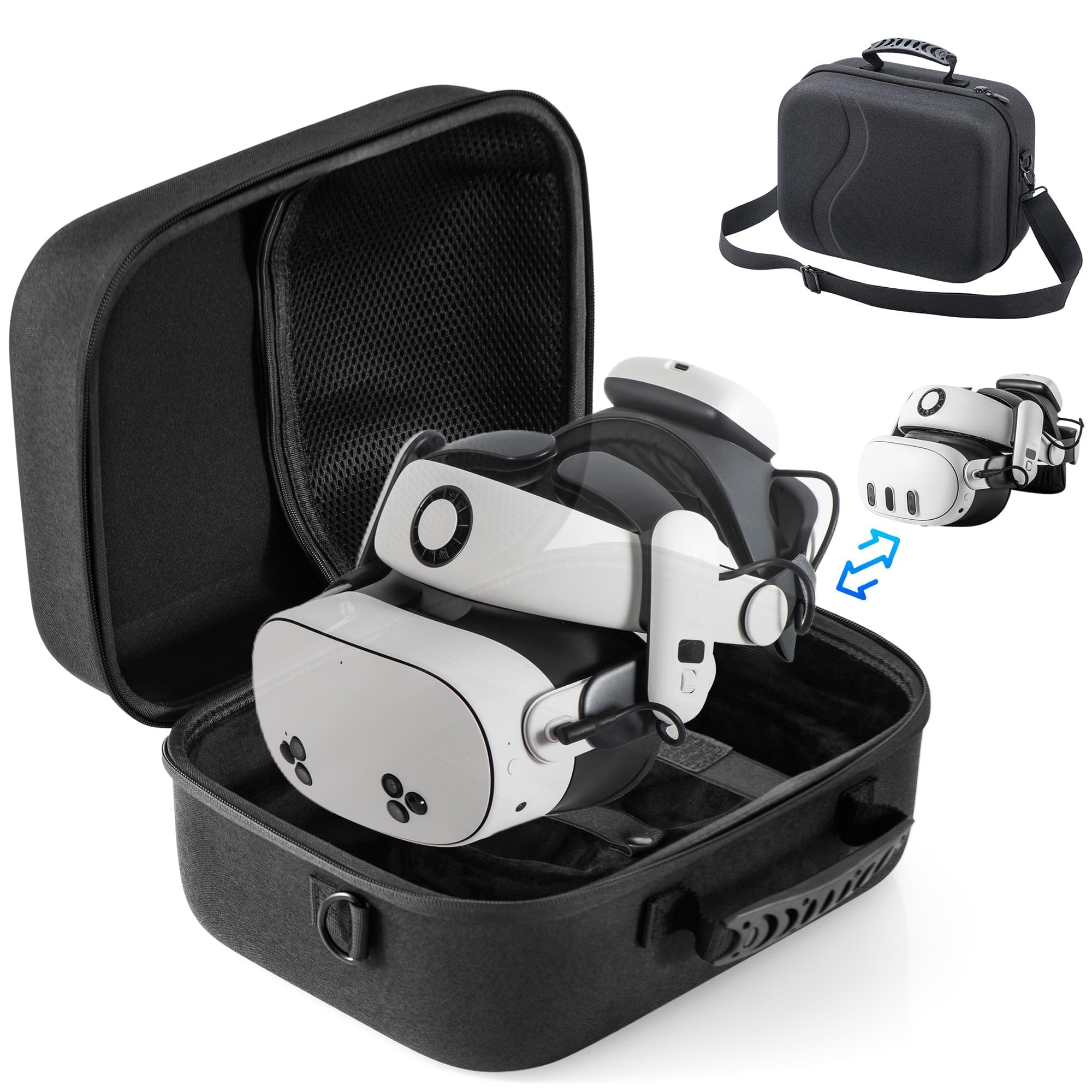 Large Carrying Case for Meta Quest 3/Quest 3S, Hard Travel Case for BOBOVR S3 Pro/Kiwi Design Battery Head Strap, Controllers and Other Accessories, Portable Travel Bag for Oculus Quest 3S/Quest 3