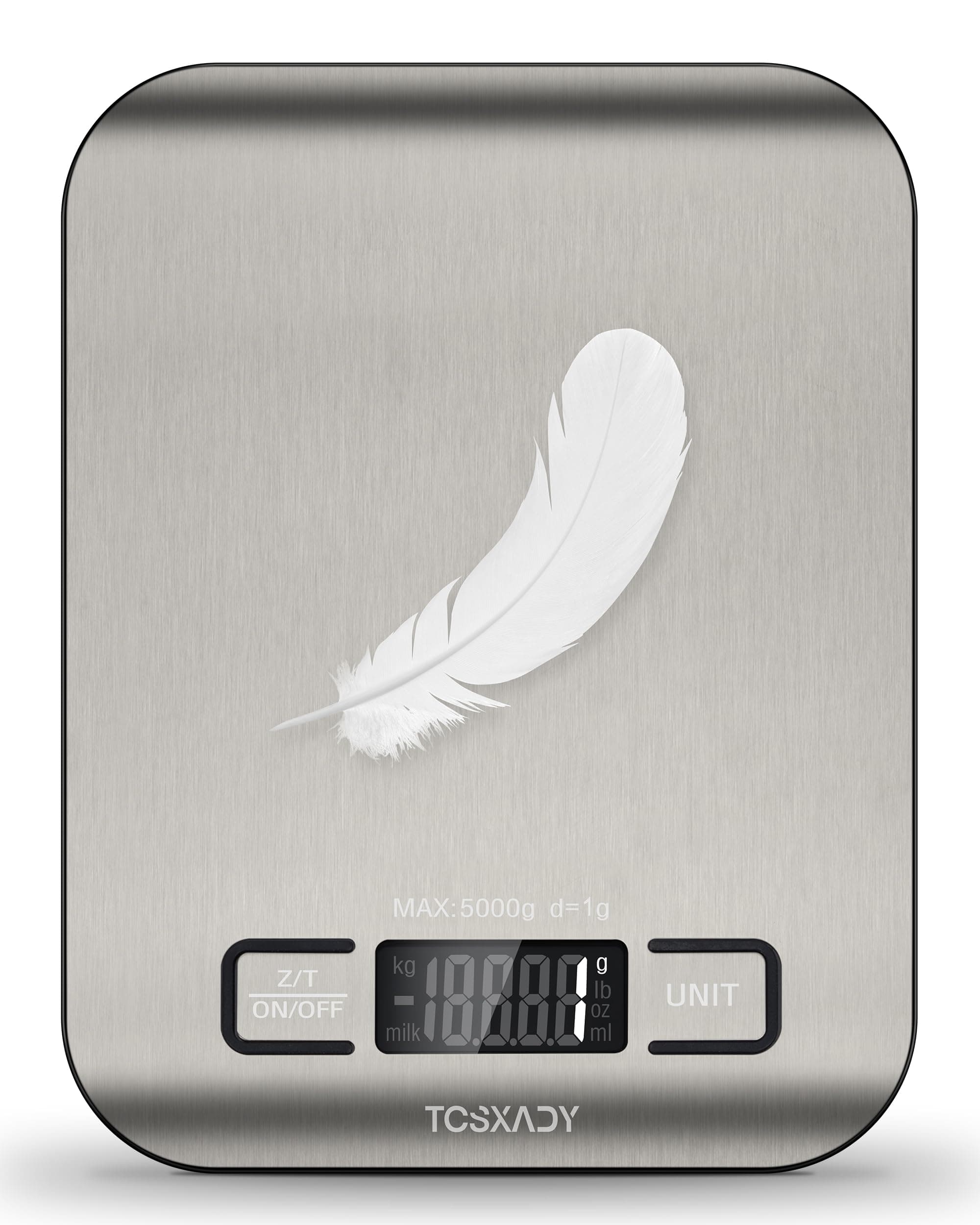 Tcsxady Food Scale, Digital Kitchen Scale with Grams & Ounces Units, 11lb