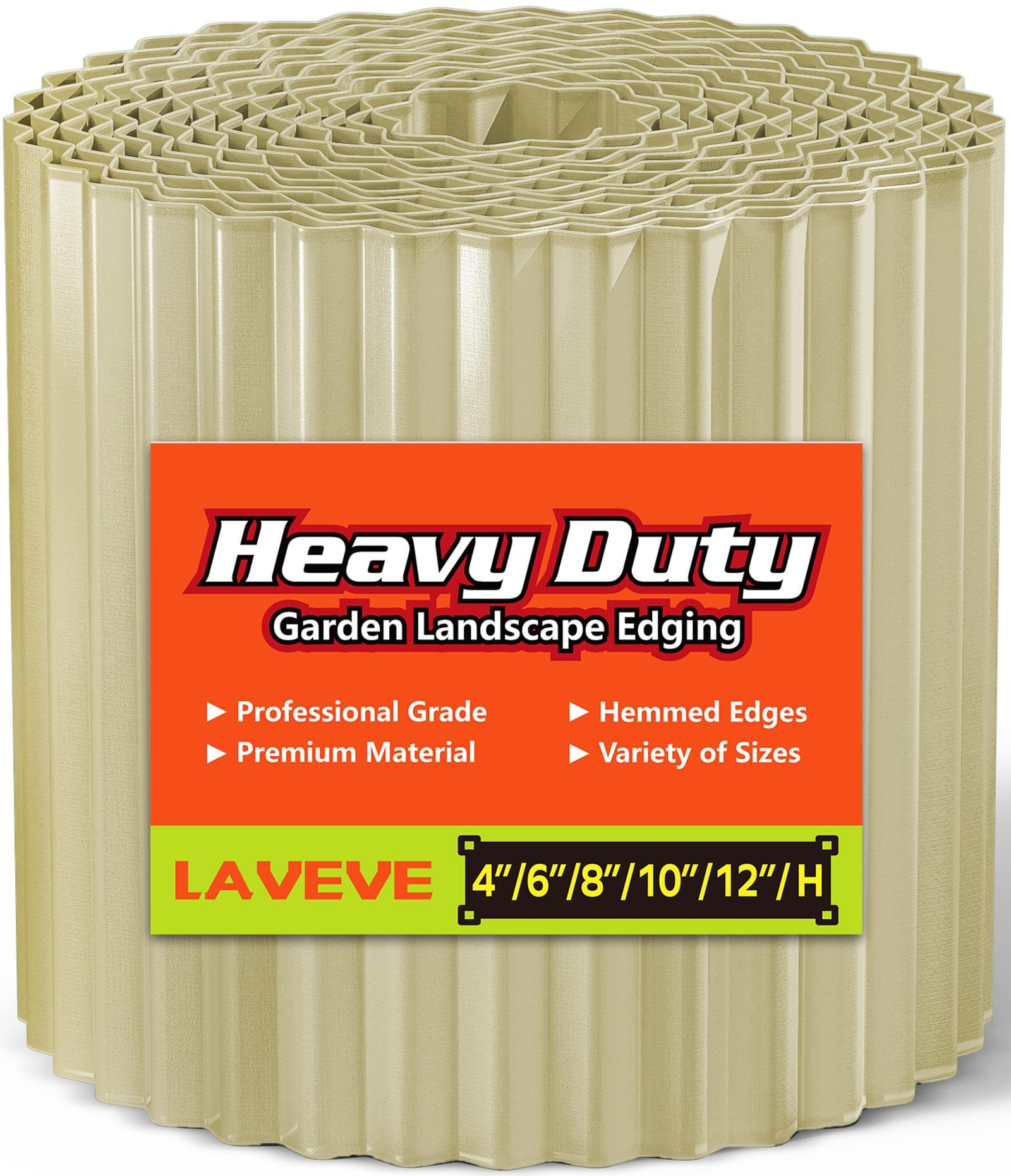 LAVEVE Corrugated Metal Garden Edging 6" x 20Ft, Landscape Edging Border