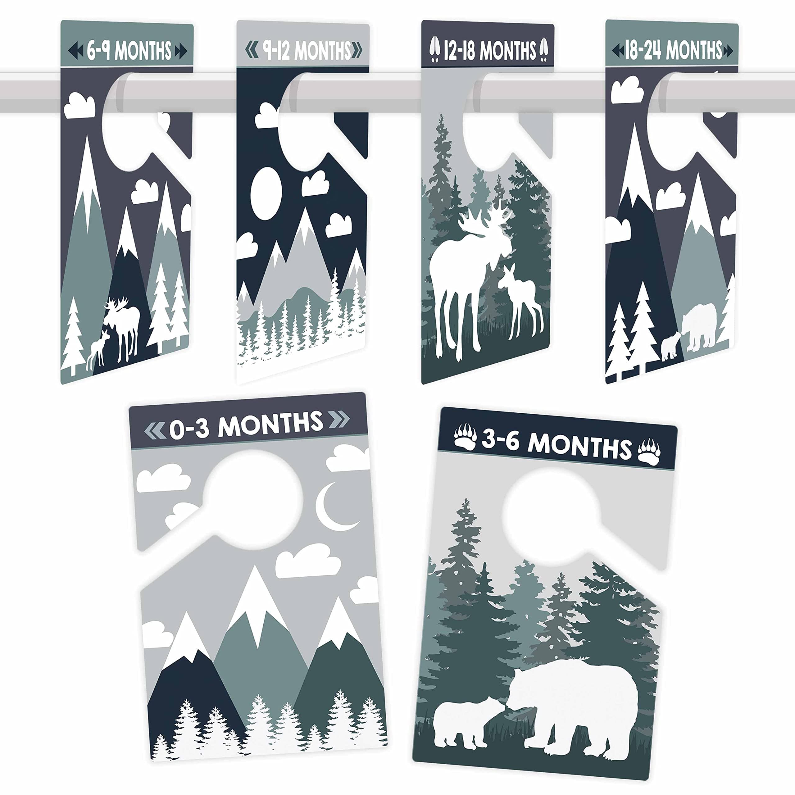 6-Pack Baby Closet Dividers Nursery Organizer Durable Plastic Double-Sided