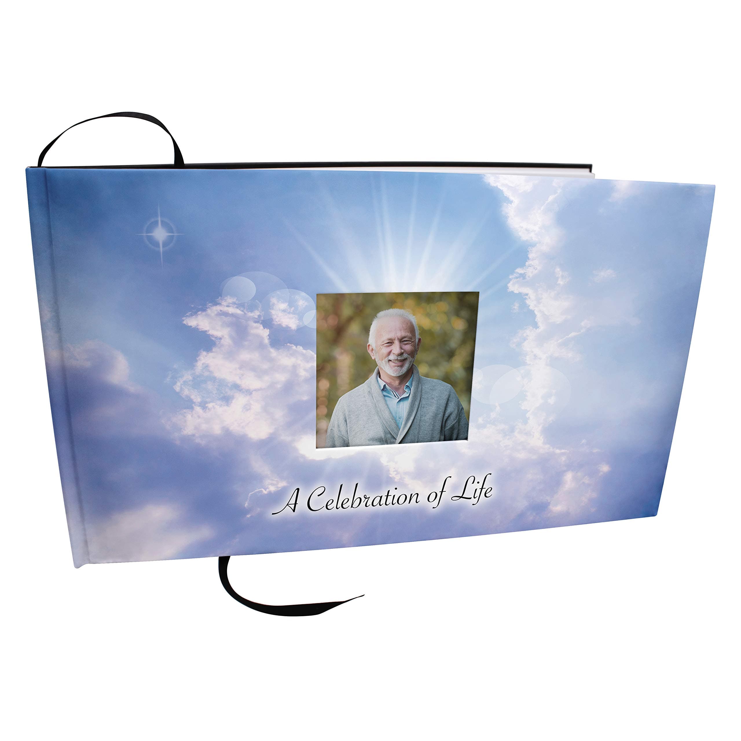 Heavenly Cross Photo Funeral Guest Book Celebration of Life, Guest Book for Funeral, Funeral Guest Books Celebration of Life, Funeral Guest Book for Memorial Service - Sign in Guest Book Funeral