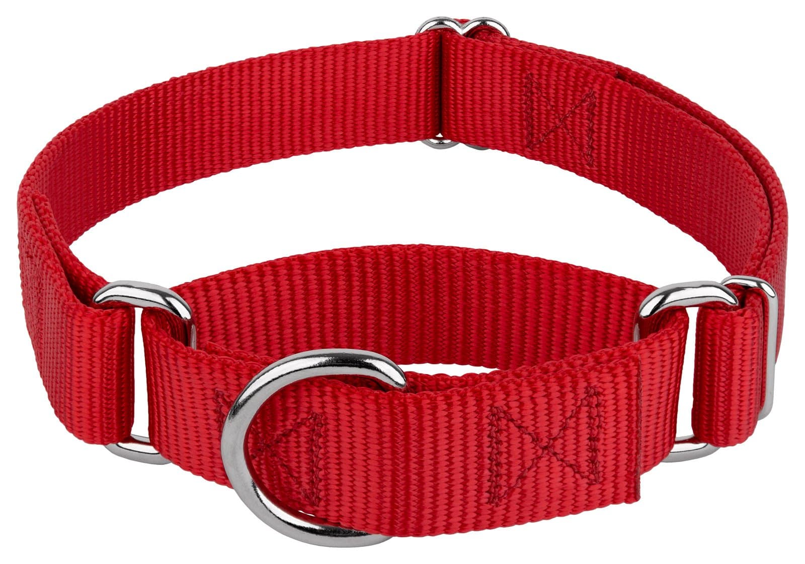 Country Brook Petz - Martingale Dog Collar - Heavy-Duty Training Collar with No Buckle - Service Dog Collar for All Pups - 20 Vibrant Colors (Red, 1 Inch, Large)