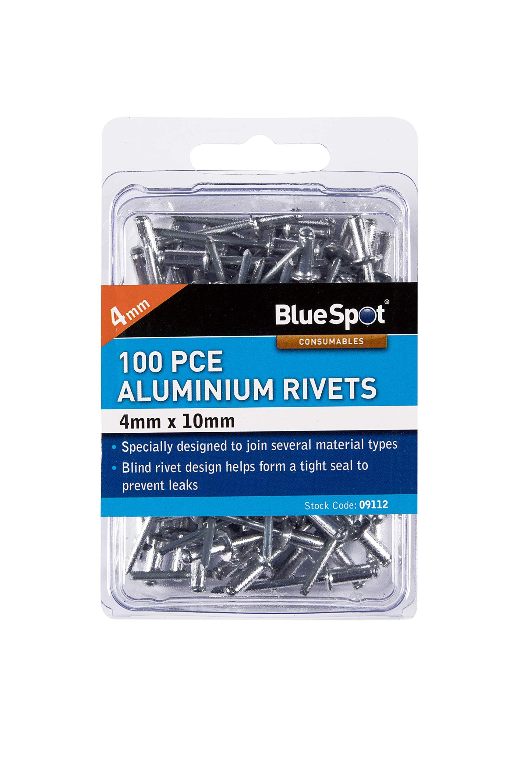 Blue Spot 09112 4mm x 10mm 100 Piece Rivets