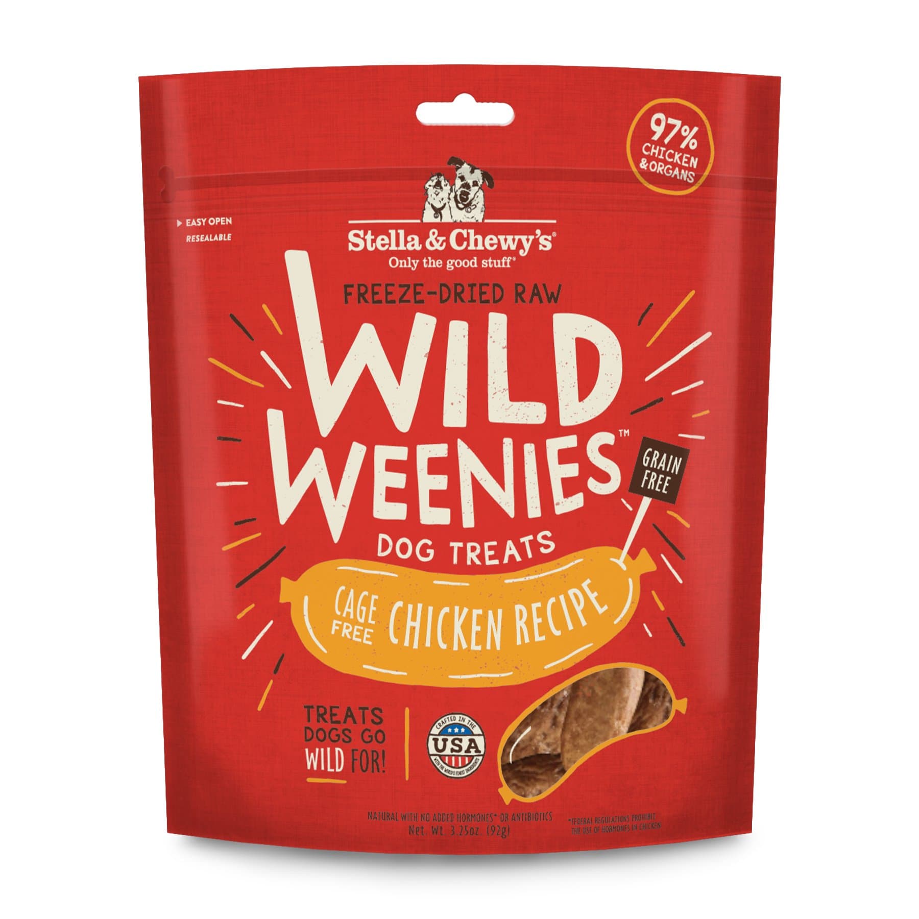 Stella & Chewy’s Freeze-Dried Raw Wild Weenies Dog Treats – All-Natural, Protein Rich, Grain Free Dog & Puppy Treat – Great for Training & Rewarding – Cage-Free Chicken Recipe – 92g Bag