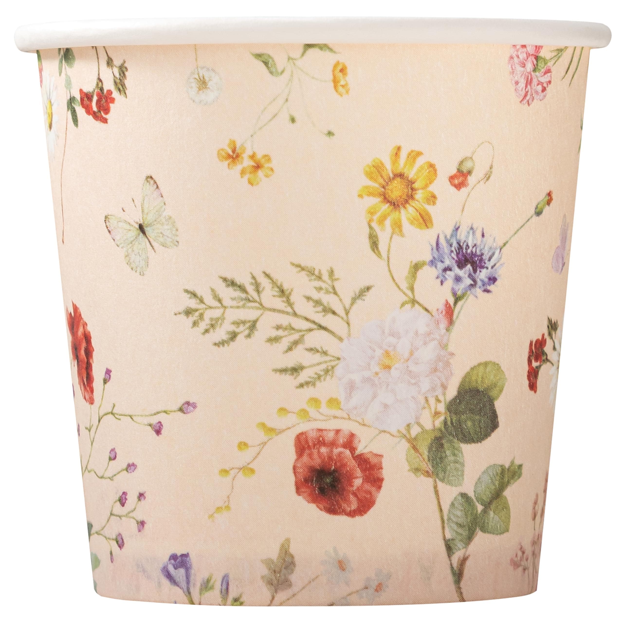Crisky 3oz Bathroom Cups[100 Pack] Disposable Paper Dixie Cup, Elegant Vintage Floral Small Mouthwash Cups, Hot/Cold Beverage Coffee, Dessert for Birthday Parties, Home-use, Picnics, Ceremonies