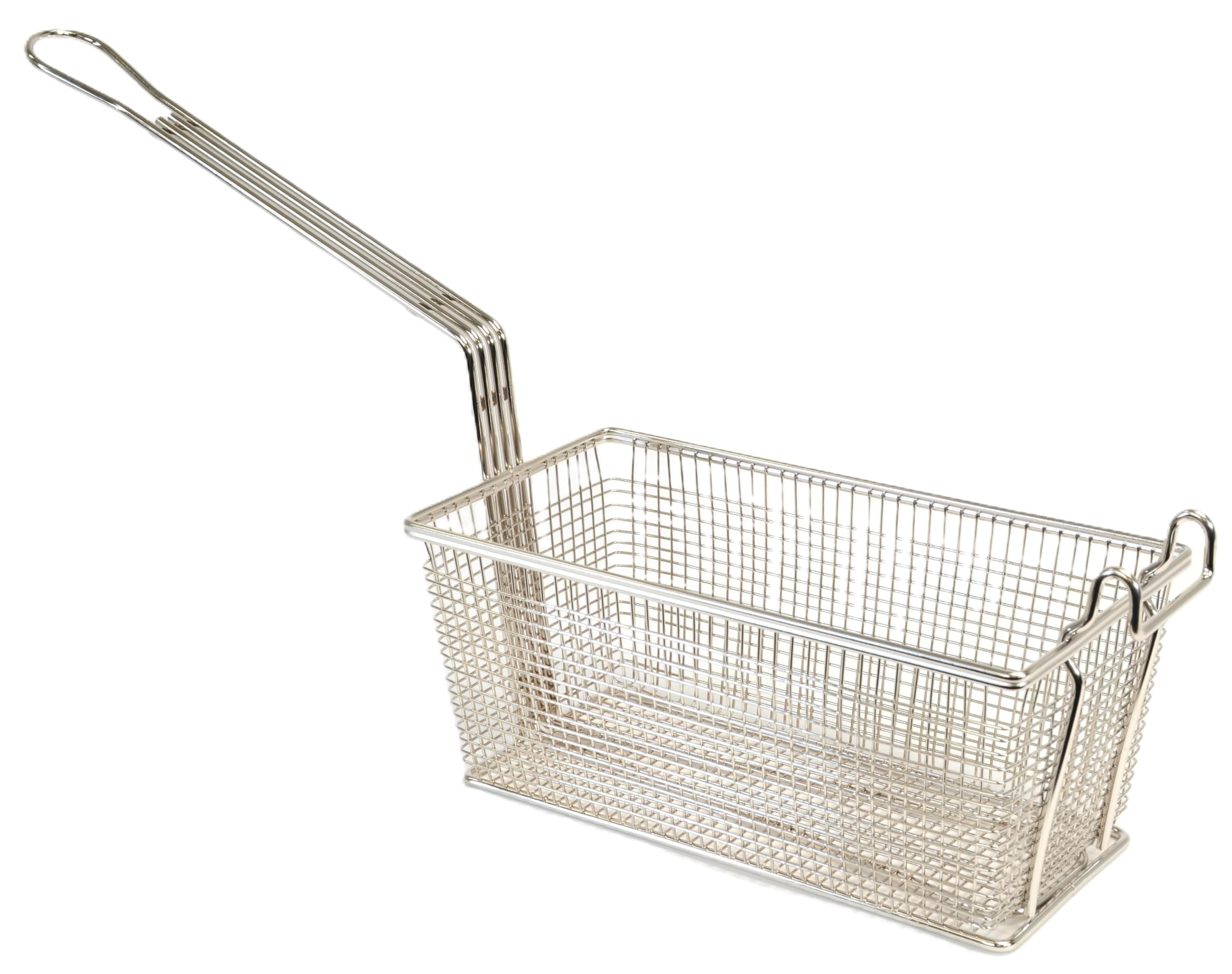 Prince Castle Fry Basket (12.14" X 6.31" X 5.31") - Wire Mesh with Long Handles for Even Frying