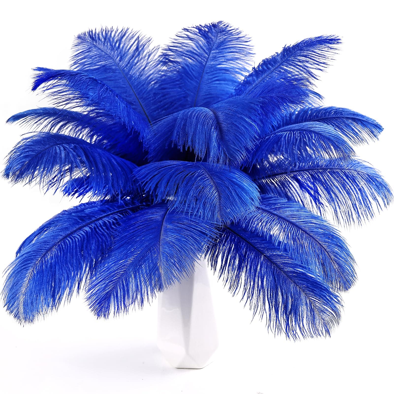 THARAHT Blue Ostrich Feathers 24pcs Natural Bulk 8-10Inch 20cm-25cm for Crafts Wedding Party Centerpieces Easter Gatsbi and Home Decoration Feathers
