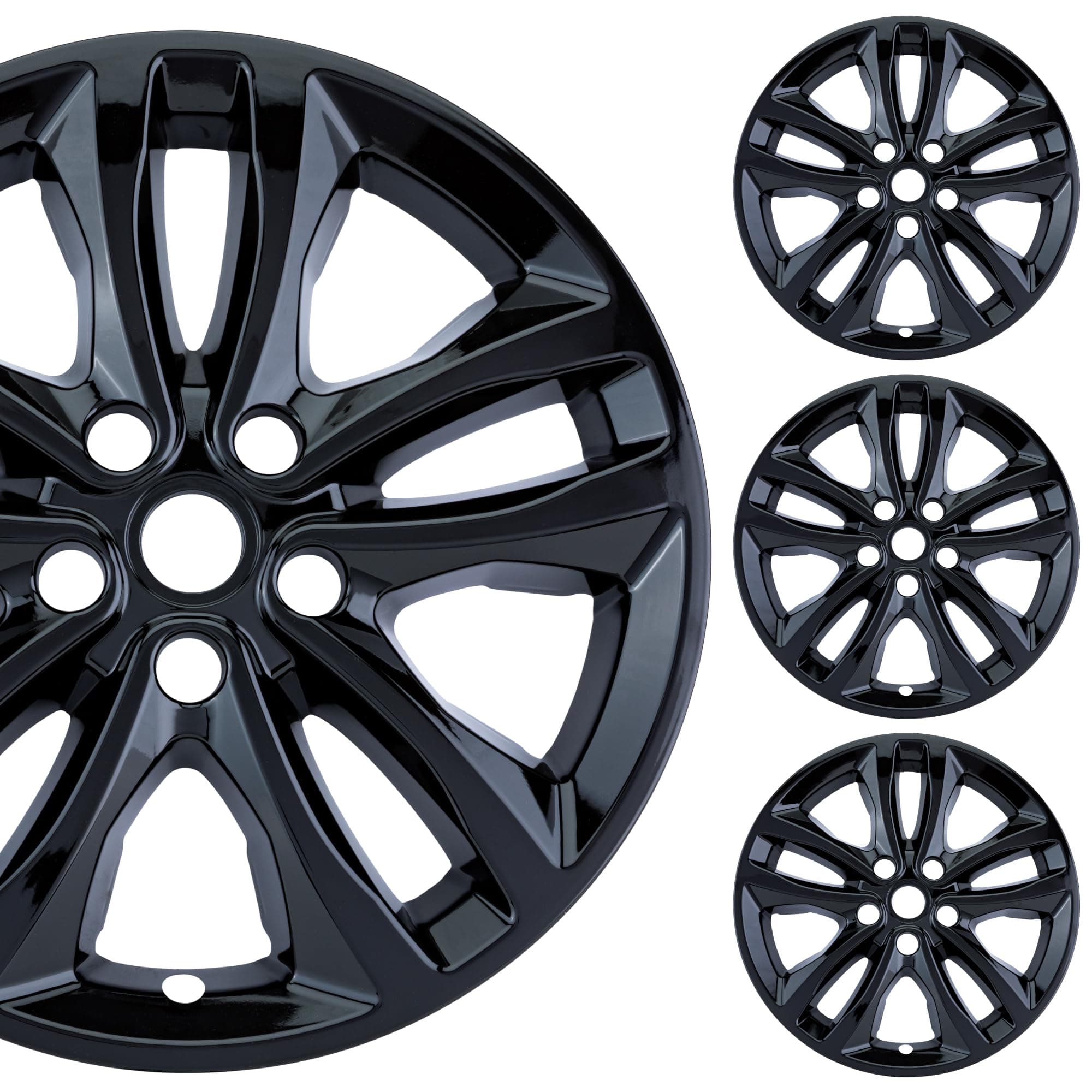 PACRIM 17" Gloss Black Wheel Skin Set Compatible with Chevrolet Malibu LT