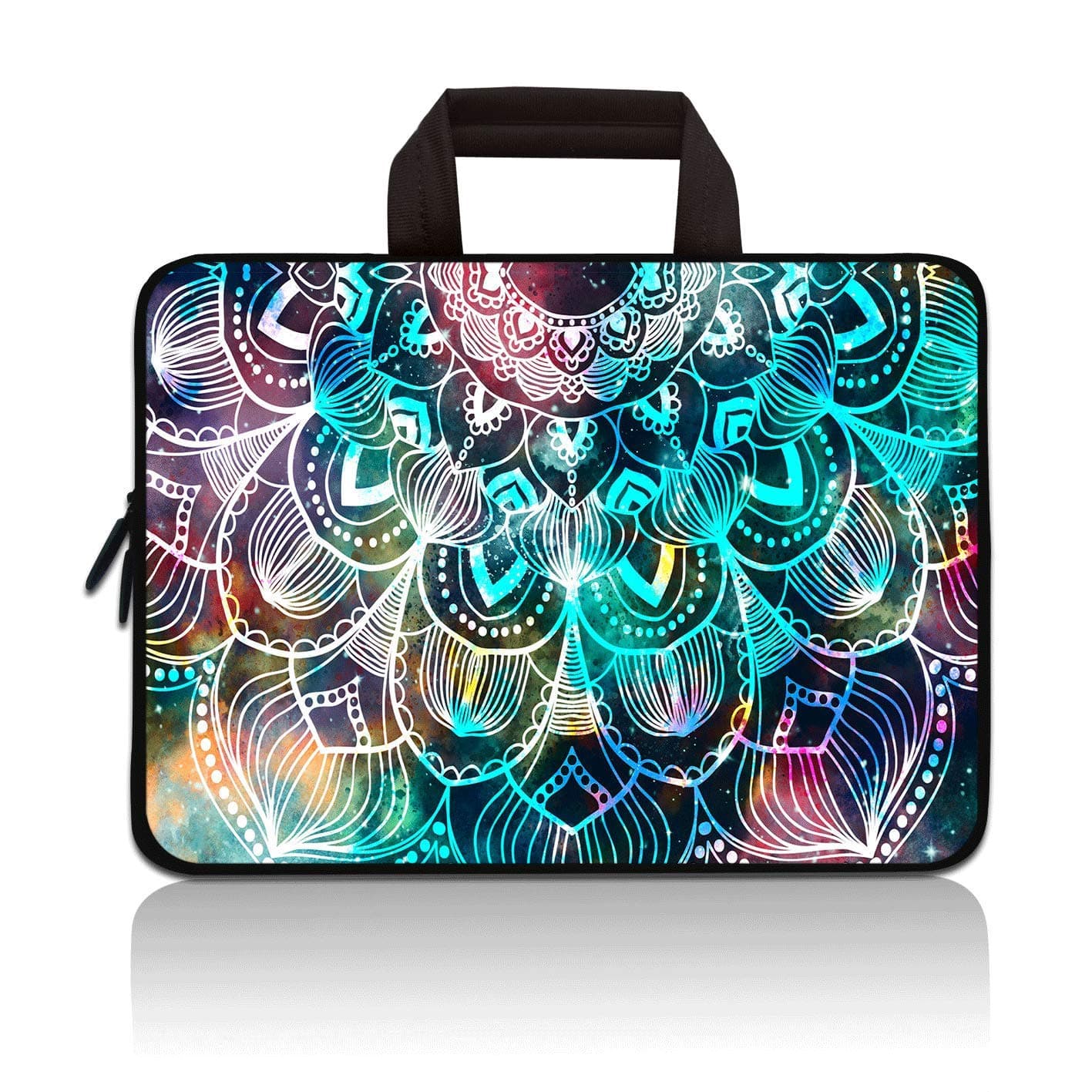 RUYIDAY 14 15 15.4 15.6 inch Laptop Handle Bag Computer Protect Case Pouch Holder Notebook Sleeve Neoprene Cover Soft Carrying Travel for Dell Lenovo Toshiba HP Chromebook ASUS Acer (Mandala Arts)