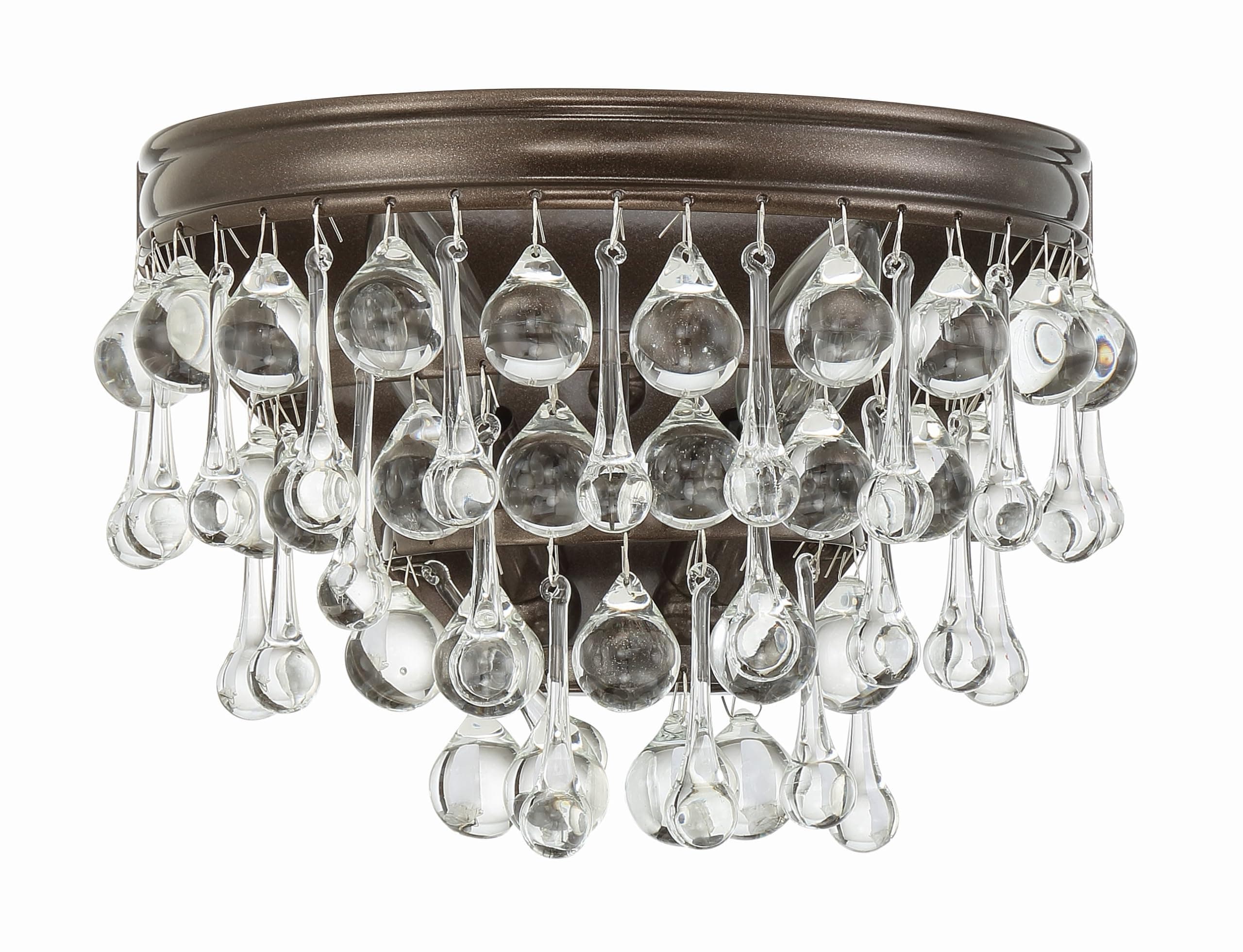 Crystorama Calypso 2 Light Crystal Teardrop Vibrant Bronze Sconce