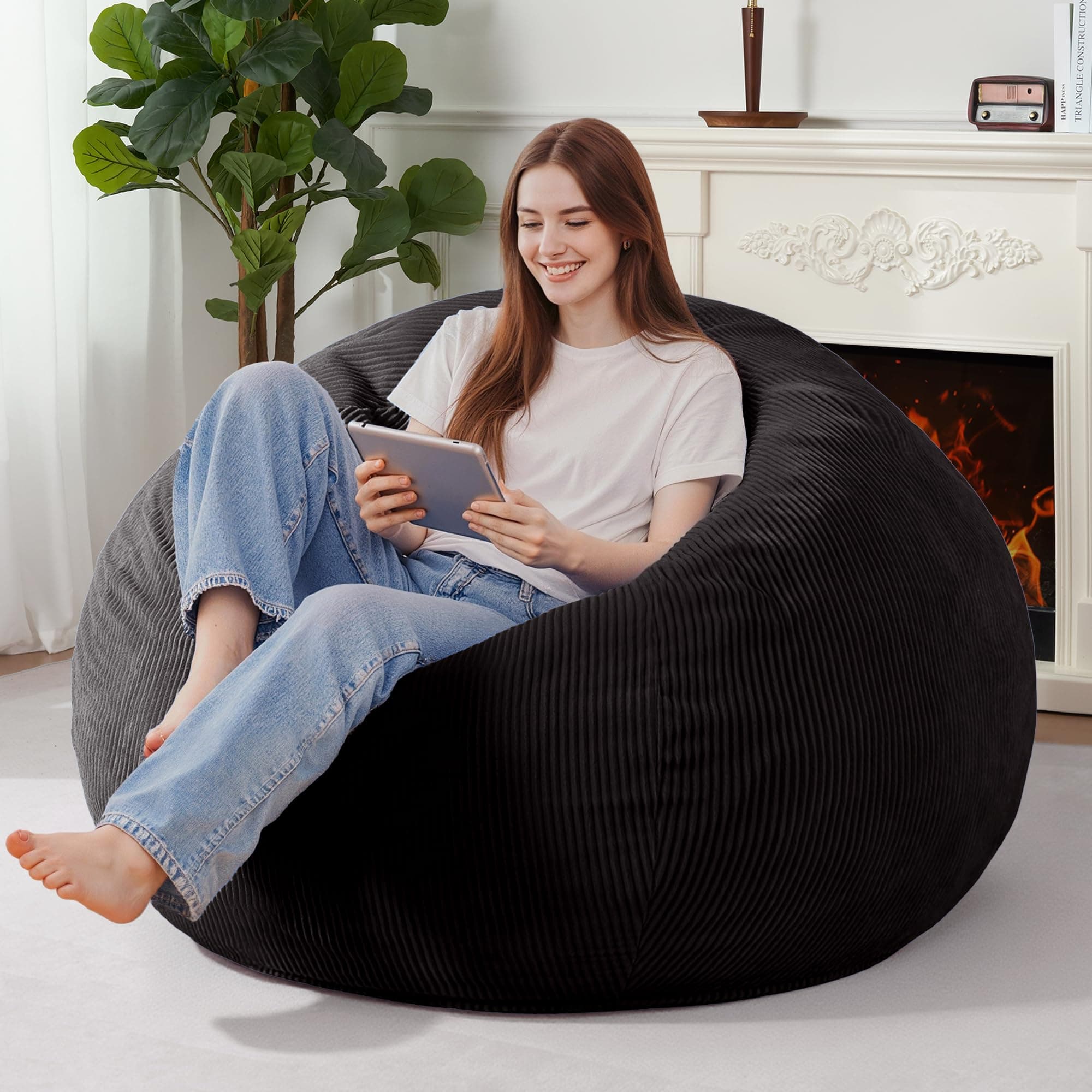 Homguava 5FT Bean Bag Chair for Adults,Teardrop Beanbag Chair with Handle