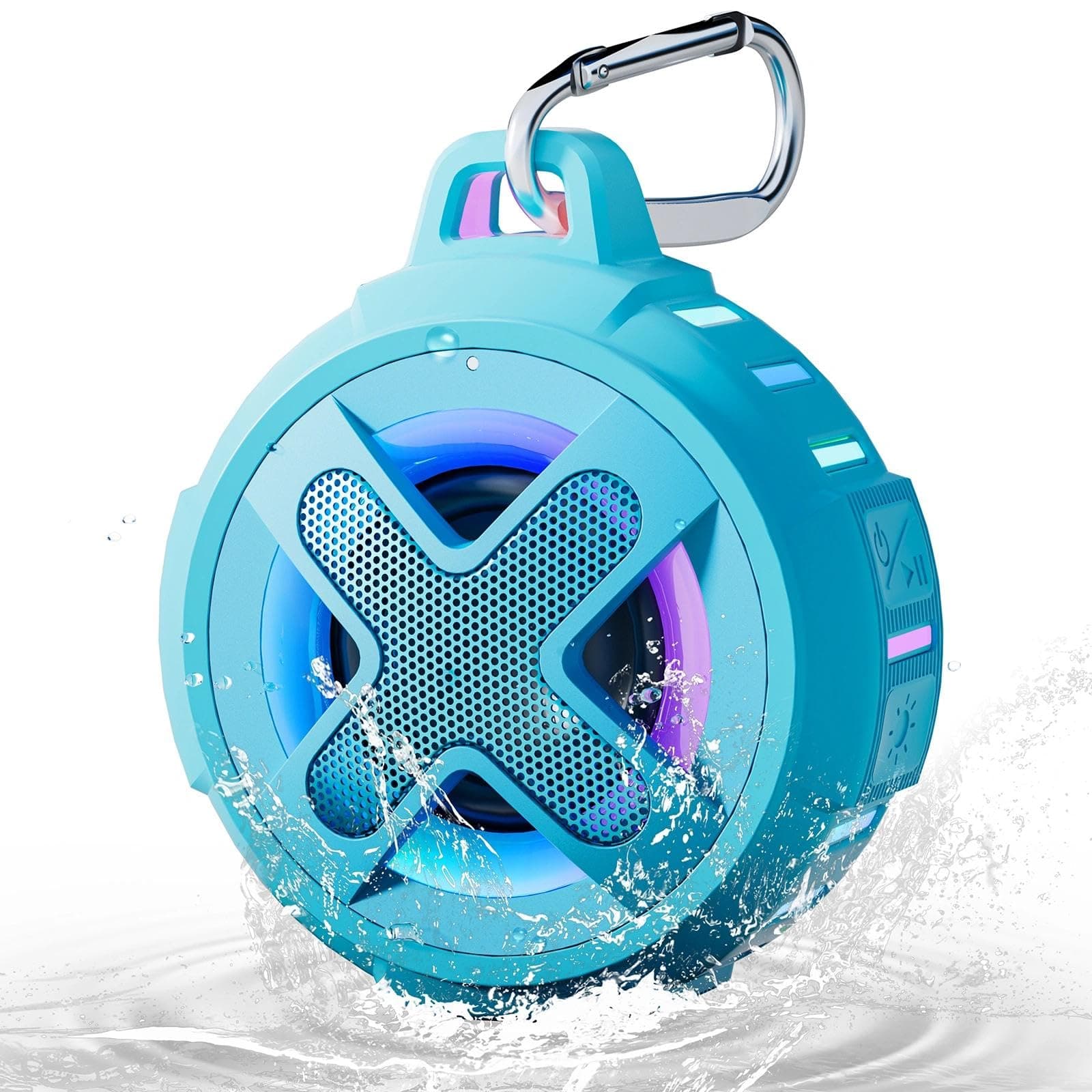 XLeader X8(2 Gen) Upgraded, Bluetooth Shower Speaker, Certified IP67 Waterproof, 10W Pro Sound&Deep Bass, 24Hrs Playtime, Stocking Stuffers for Teens Men, White Elephant Gifts, Teal