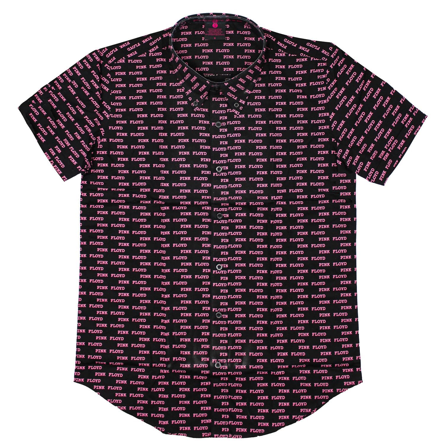 PINK FLOYD Casual Shirt Courier Pattern Repeat Band Logo Official Mens Black X-Large