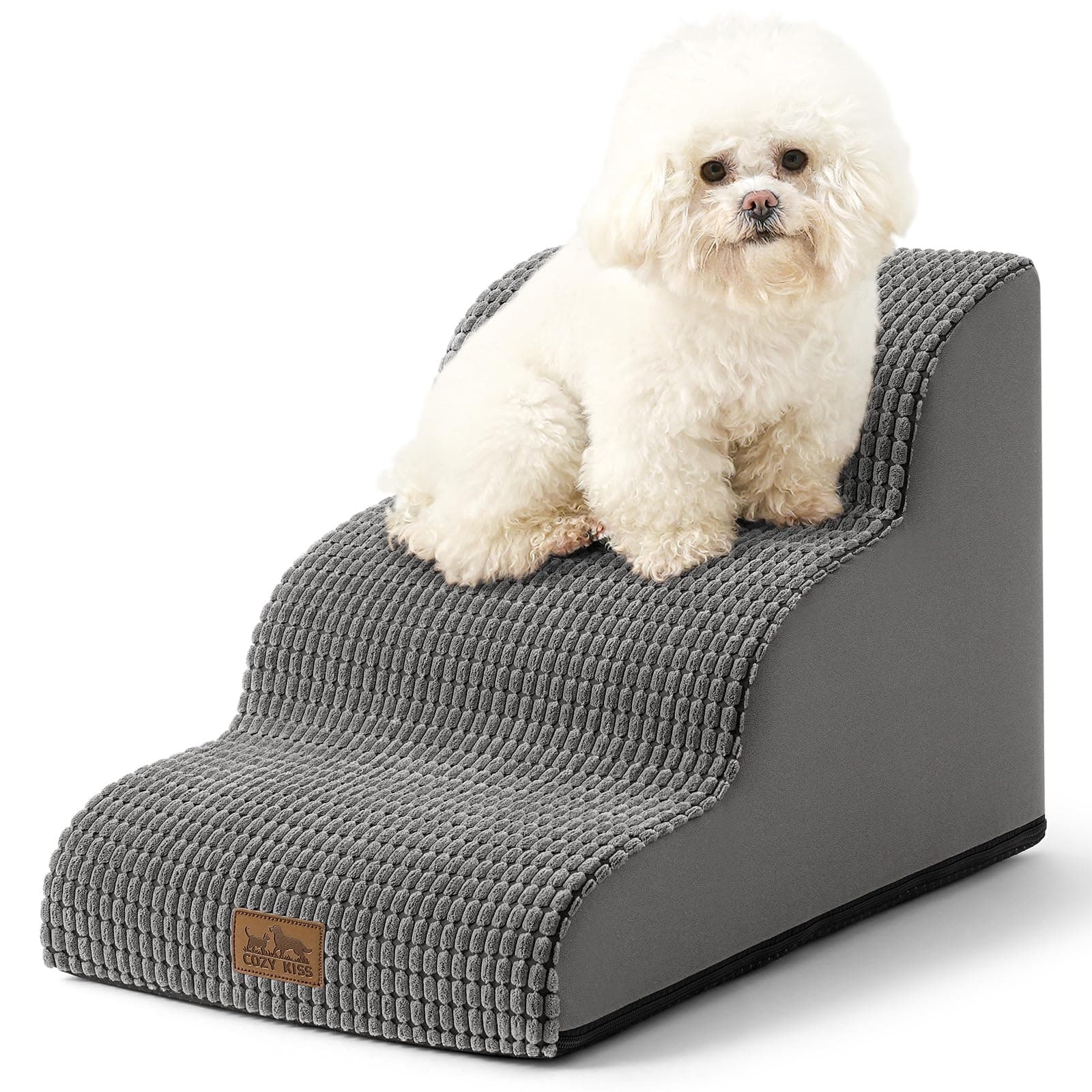 COZY KISS Dog Stair for Small Dog 15.7" H, 3 Step Pet Ramp for Couch