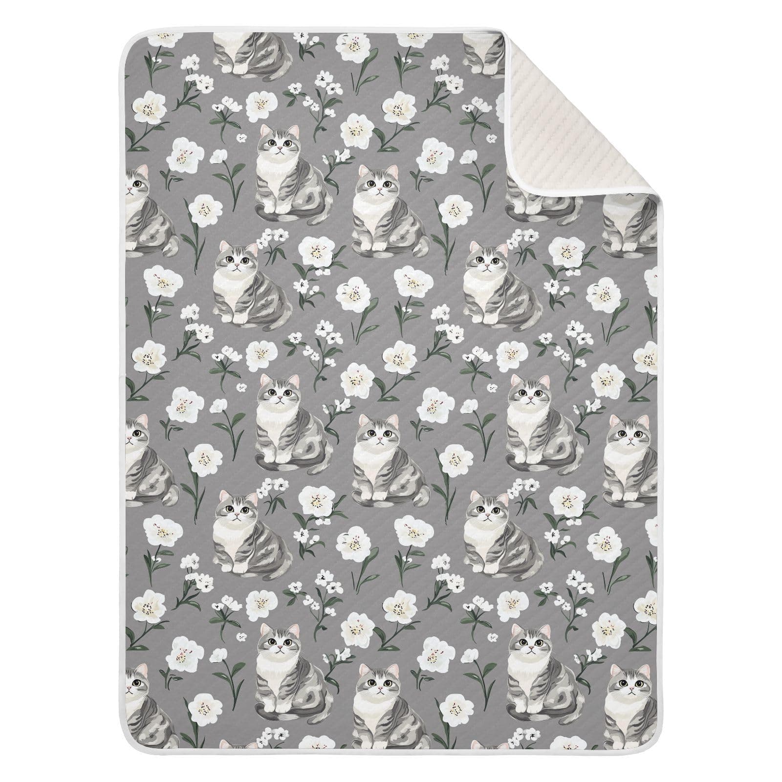 Baby Blankets for Baby Boy and Girl Soft Swaddle Blanket for Nursery/Strolleoddler Bed/Car seat 30X40in Cute Scottish Fold Cats Gray