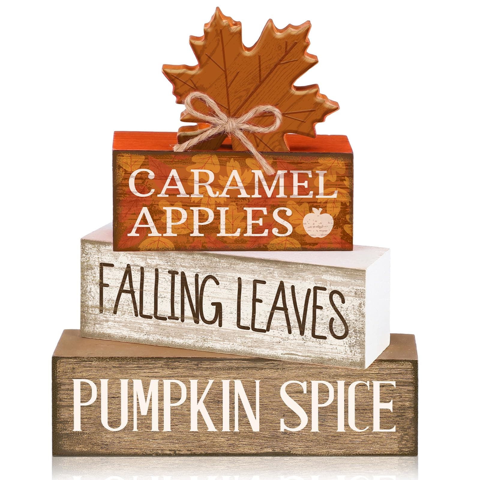 Moucuny 4 Pcs Fall Decor Wooden Maple Leaf Decoration Thanksgiving Decor