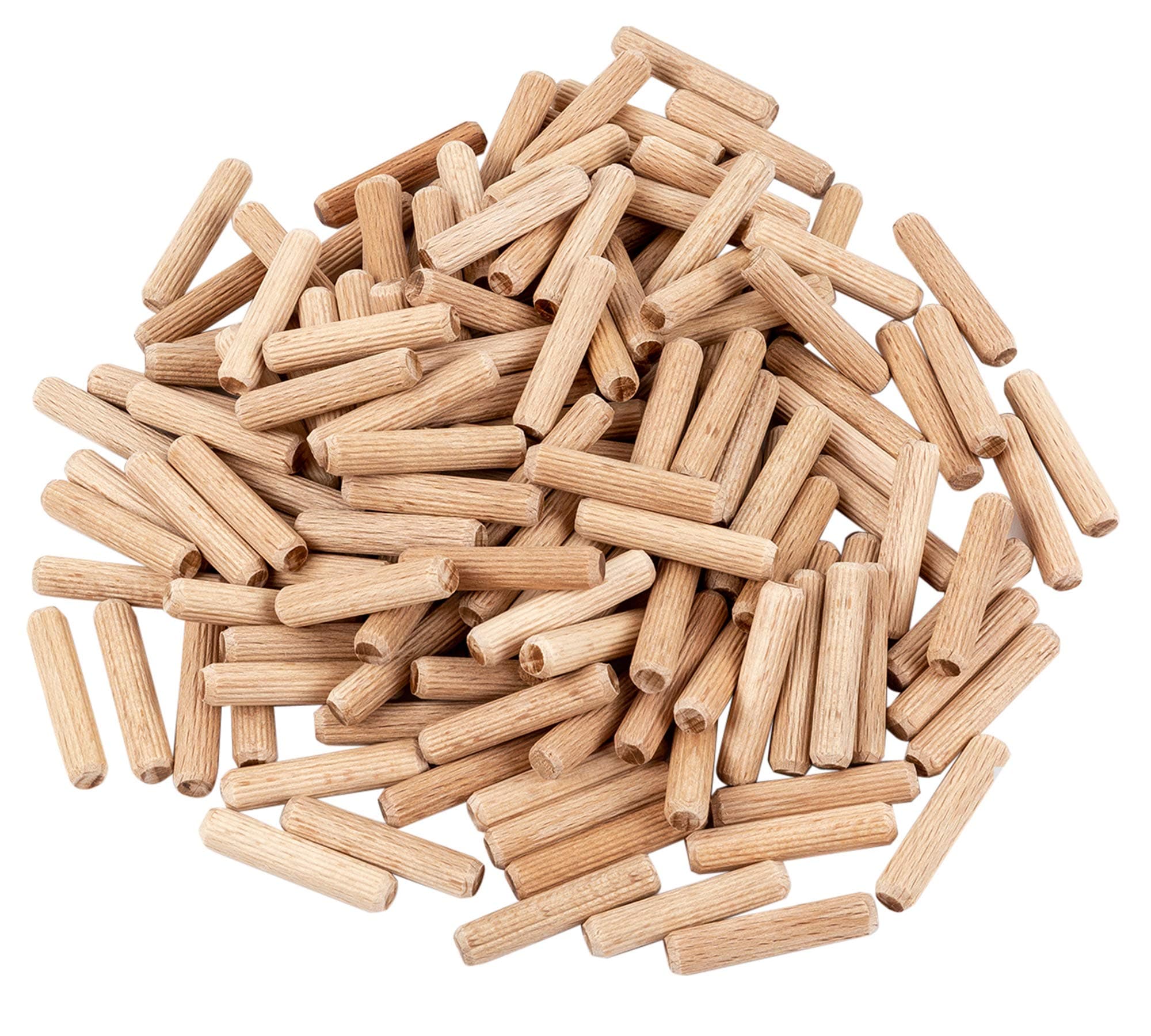 BICB Fluted Wood Dowel Pin, 5/16" x 1.5"- 100 Pieces, Made of Beechwood
