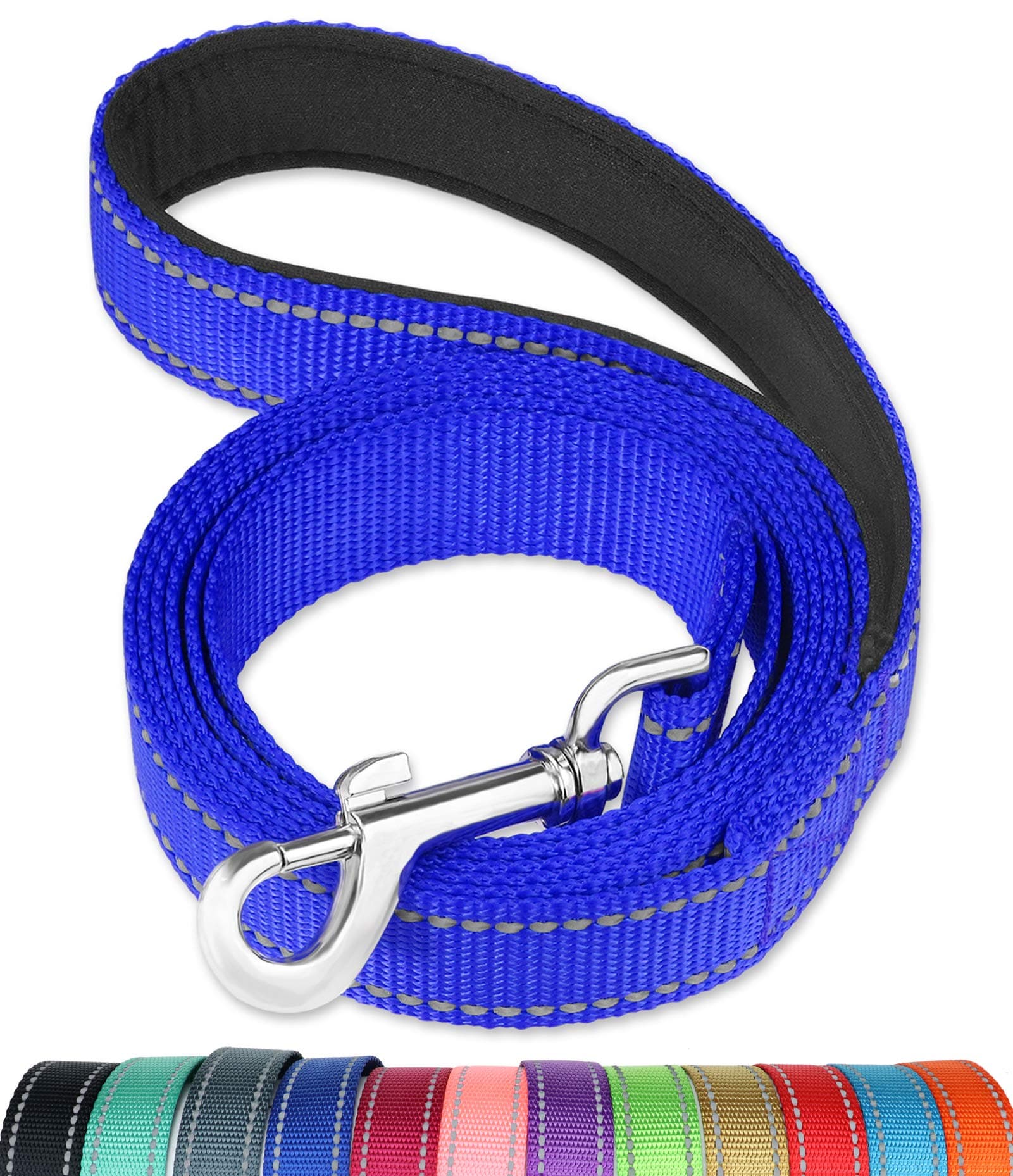 FunTags Reflective Nylon Dog Leash for Small & Medium Dogs, 6FT for Walks