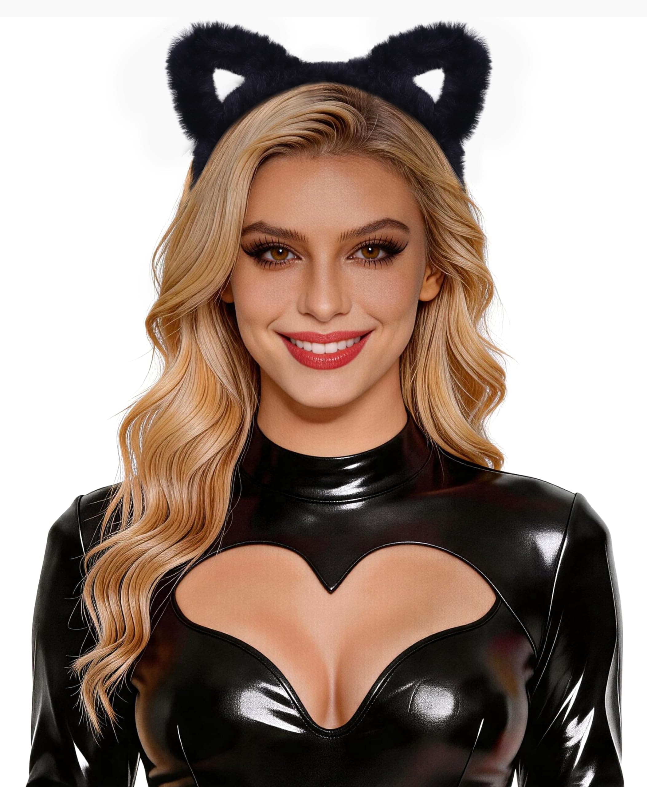 Bonnie Z. Leonardo Women Plush Cute Cat Ears Headband Washing Face Headbands PluC-Black