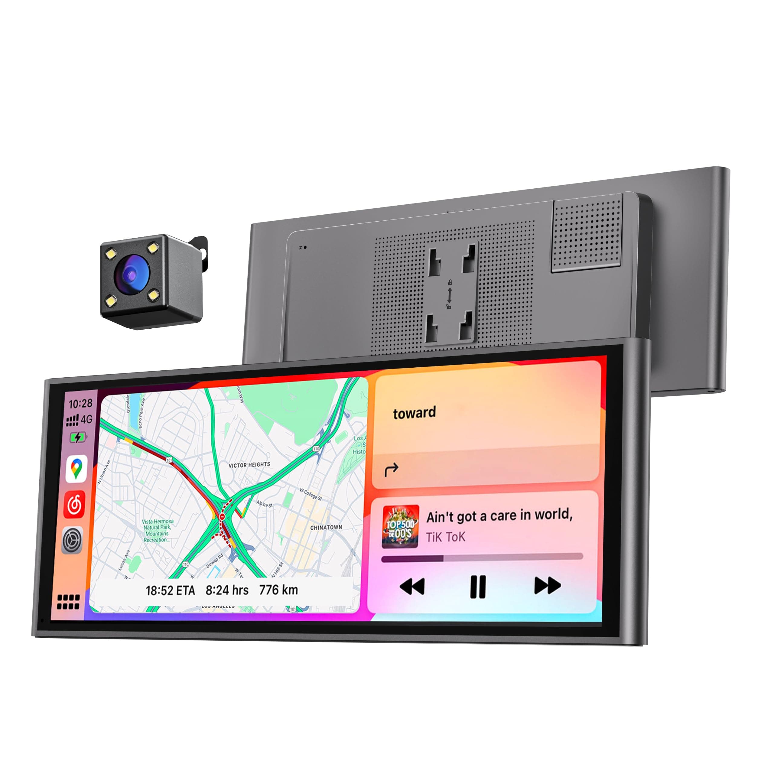 Krunia 9.26" Wireless Portable Car Play Screen for CarPlay & Android Auto, OTA Updates, Backup Camera, Mirror Link, 5.0 Bluetooth, Voice Control, GPS Navigation, FM