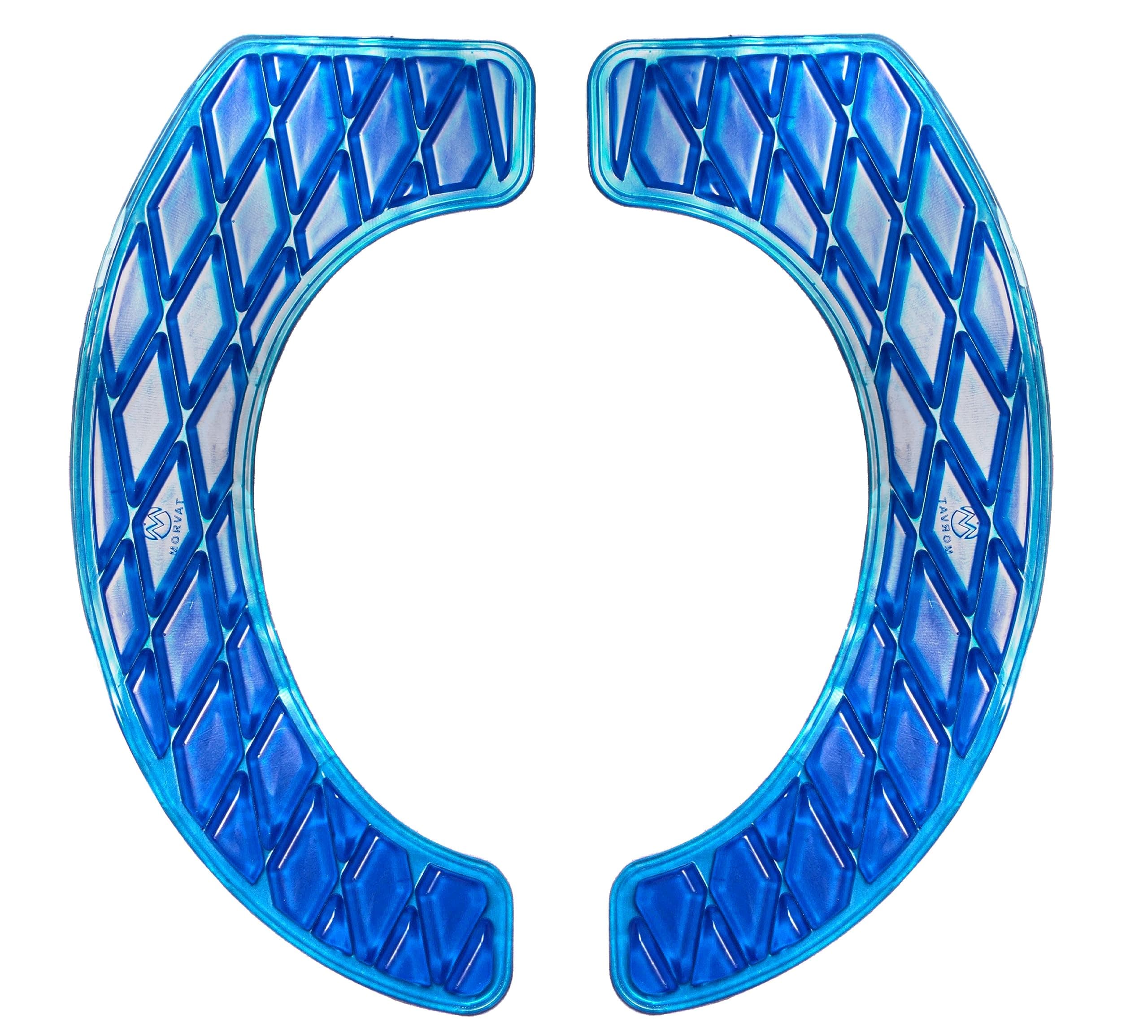 Morvat Gel Toilet Seat Cushion, Washable Padded Riser Cushion for Toilets & Commode Chair, Maximum Pain Relief Comfort & Support, Adhesive Raised Donut Pad for Elderly & Handicapped, Blue, Round