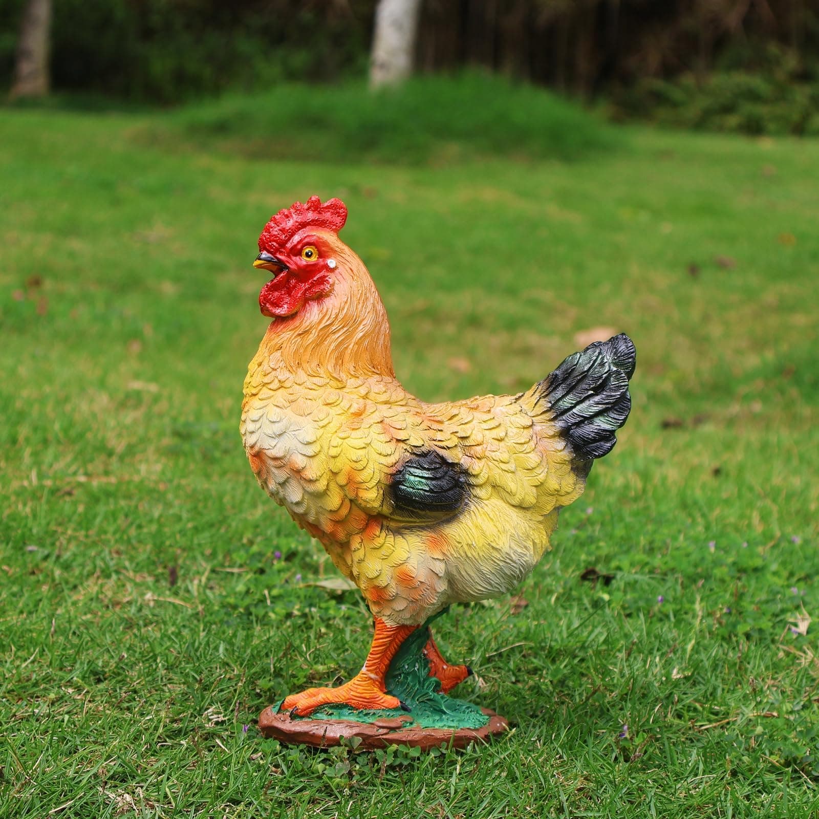Hen Garden Statue Decorations, Chicken Farm Animals Decoration, Gift Hen Chicken Sculpture for Backyard Patio Kitchen Decor & Lawn Ornaments