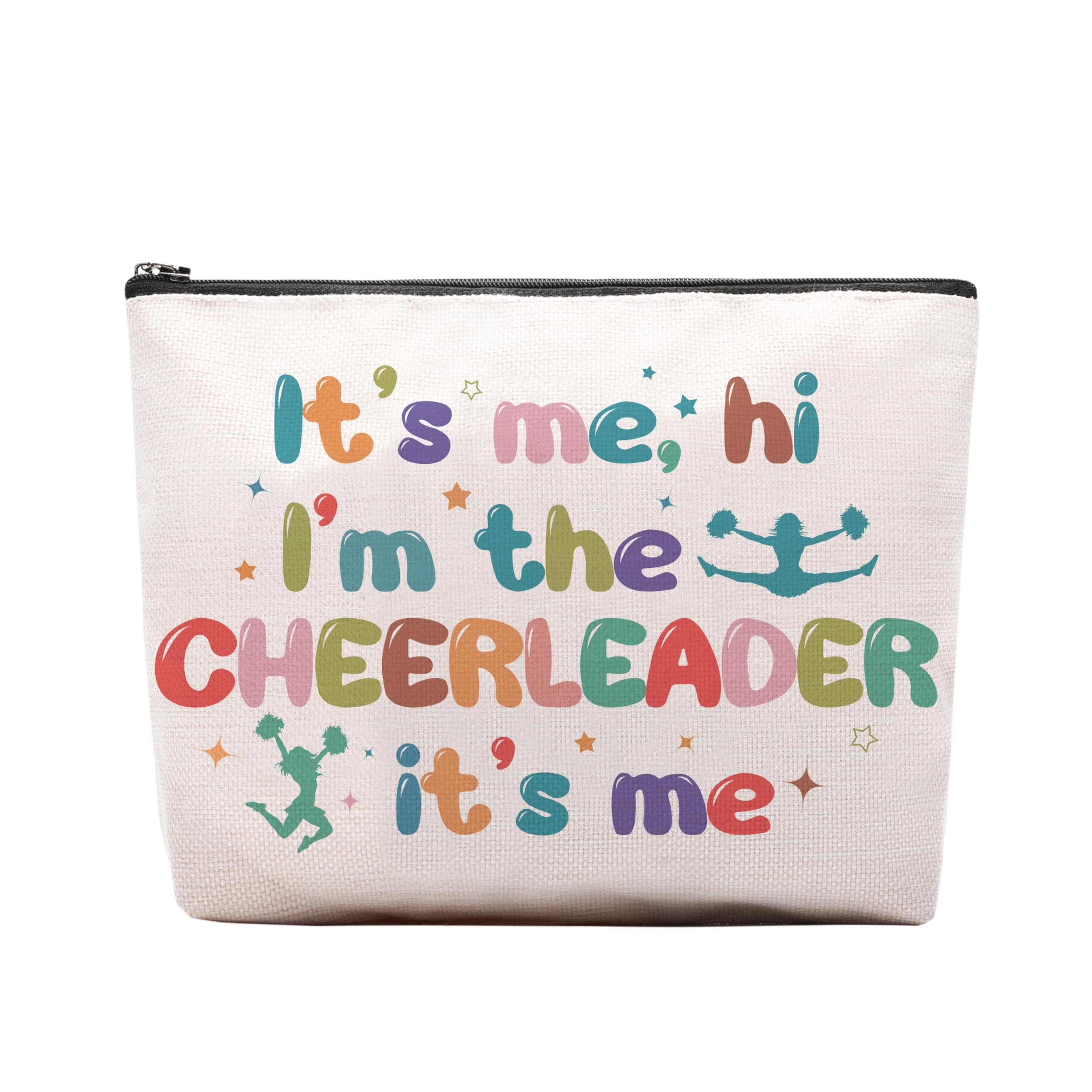 Cheerleading Gifts Makeup Bag, Gifts for Cheerleaders, Cheer Bag Stuff, It's Me Hi I'm The Cheerleader Cosmetic Bag, Cheerleading Teammate Gift for Women