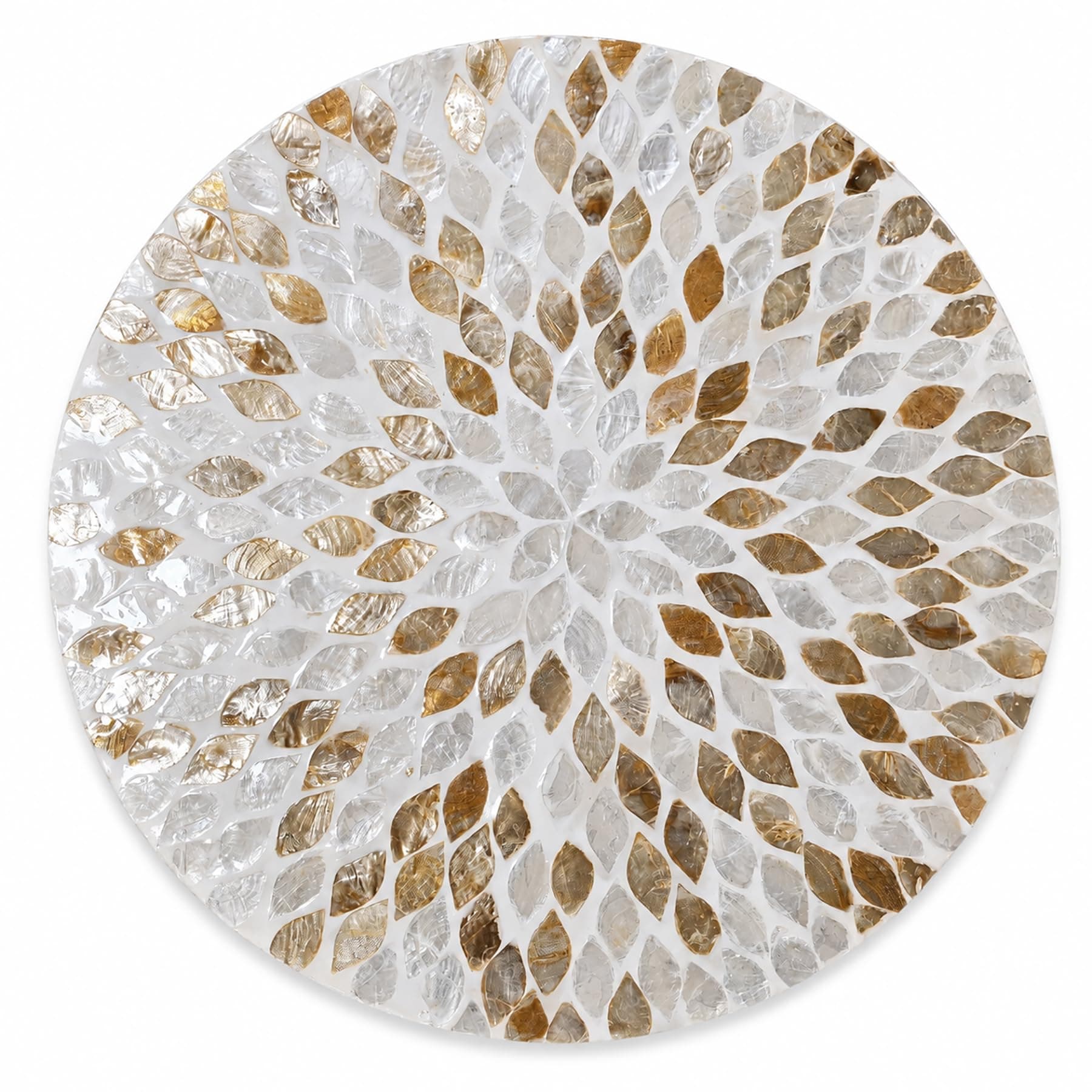 i-lan Mother of Pearl Lazy Susan Turnable Organizer for Table,16 Inch Wood and MOP Inlay Decorative Round Rotating Tray for Cabinet,Countertop,Kitchen and Tabletop.