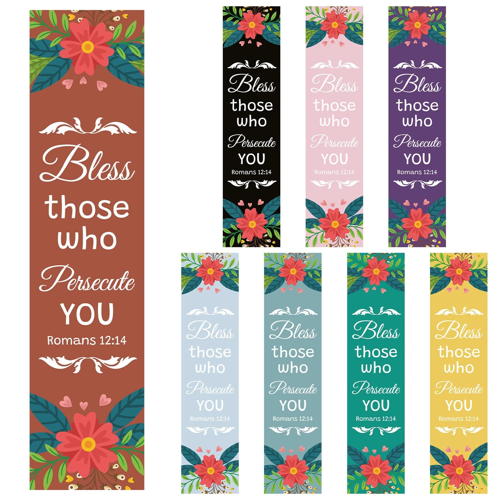 8 Pcs Christian Bible Verse Bookmarks Religious Gifts for Women Faith Inspirational Christian Scripture Motivational Encouragement Book Marker Church Giveaways Gift for Student Teacher