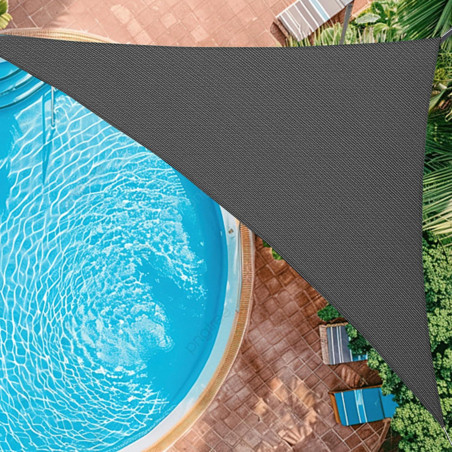 12' x12' x12' Sun Shade Sail Curved Commercial Outdoor Shade Cover Dark Grey Triangle Heavy Duty Permeable 185GSM UV Block Sunshade for Backyard Yard Deck Patio Garden Outdoor Activities and Facility