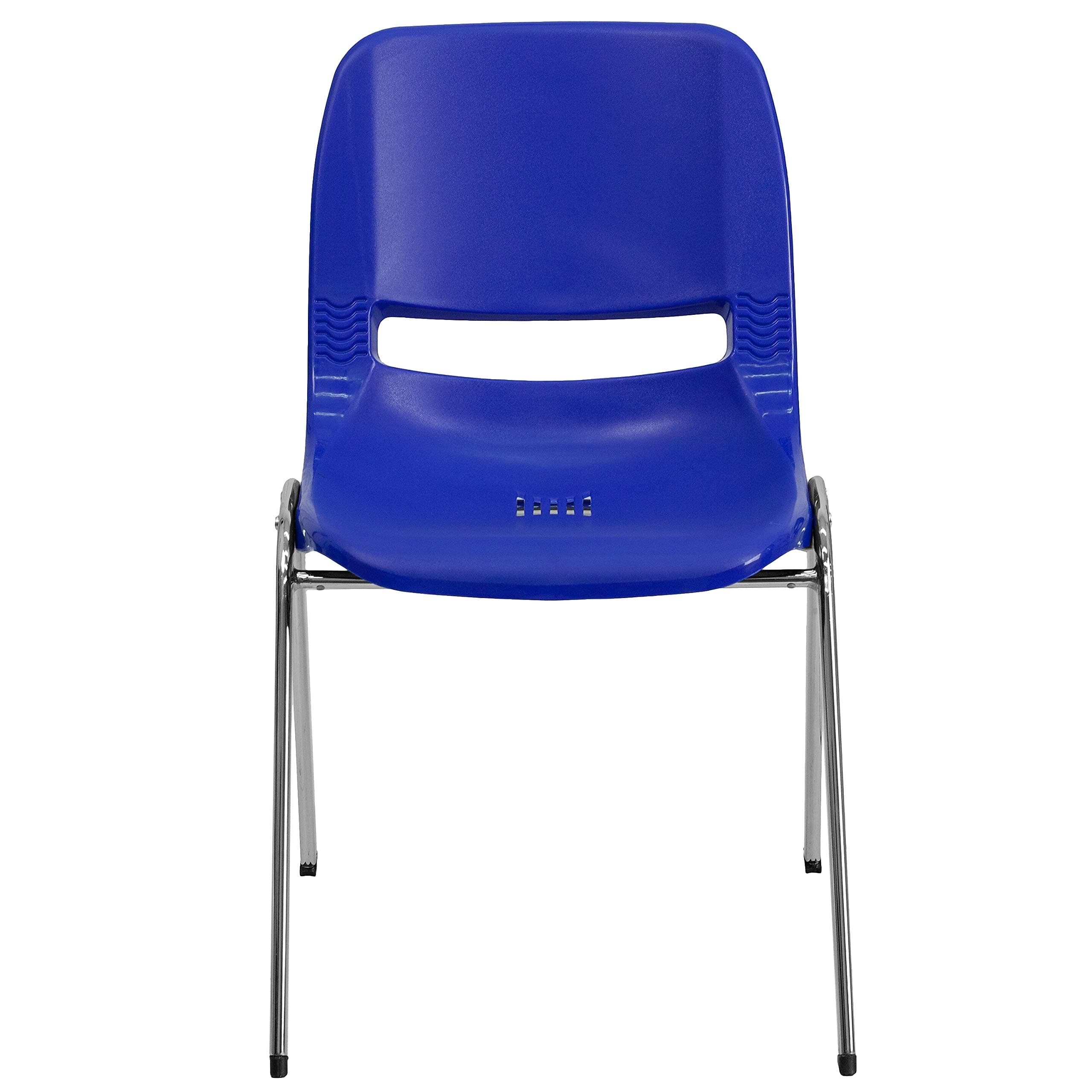 Flash Furniture Hercules Series 661-Pound Capacity Navy Ergonomic Shell Stack Chair with Chrome Frame and 16-Inch Seat Height
