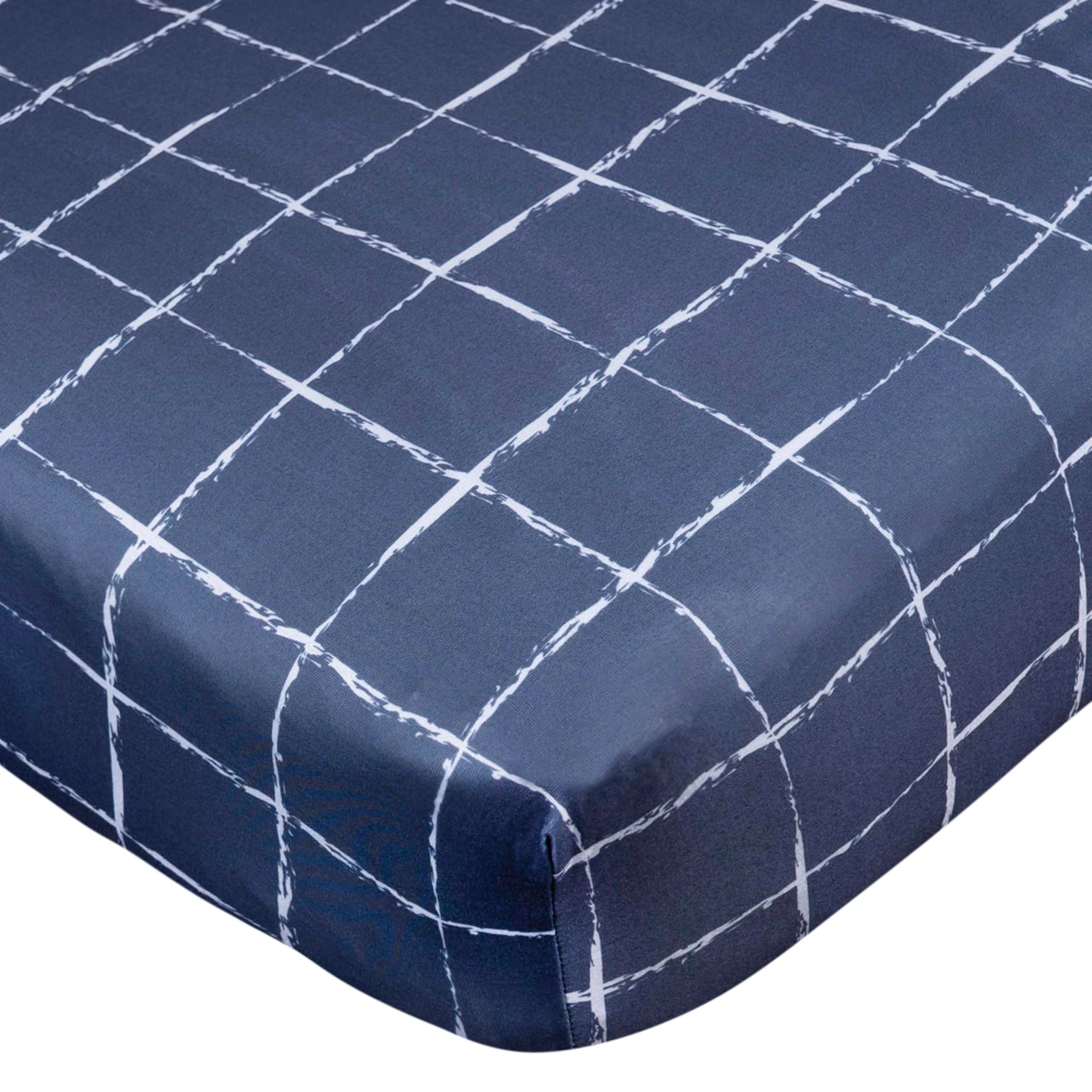 Gerber Crib Sheet - Ultra-Soft Fitted Baby Sheet for Standard Crib & Toddler Mattress - Breathable & Cozy Nursery Bedding - Coastal Calm - Navy