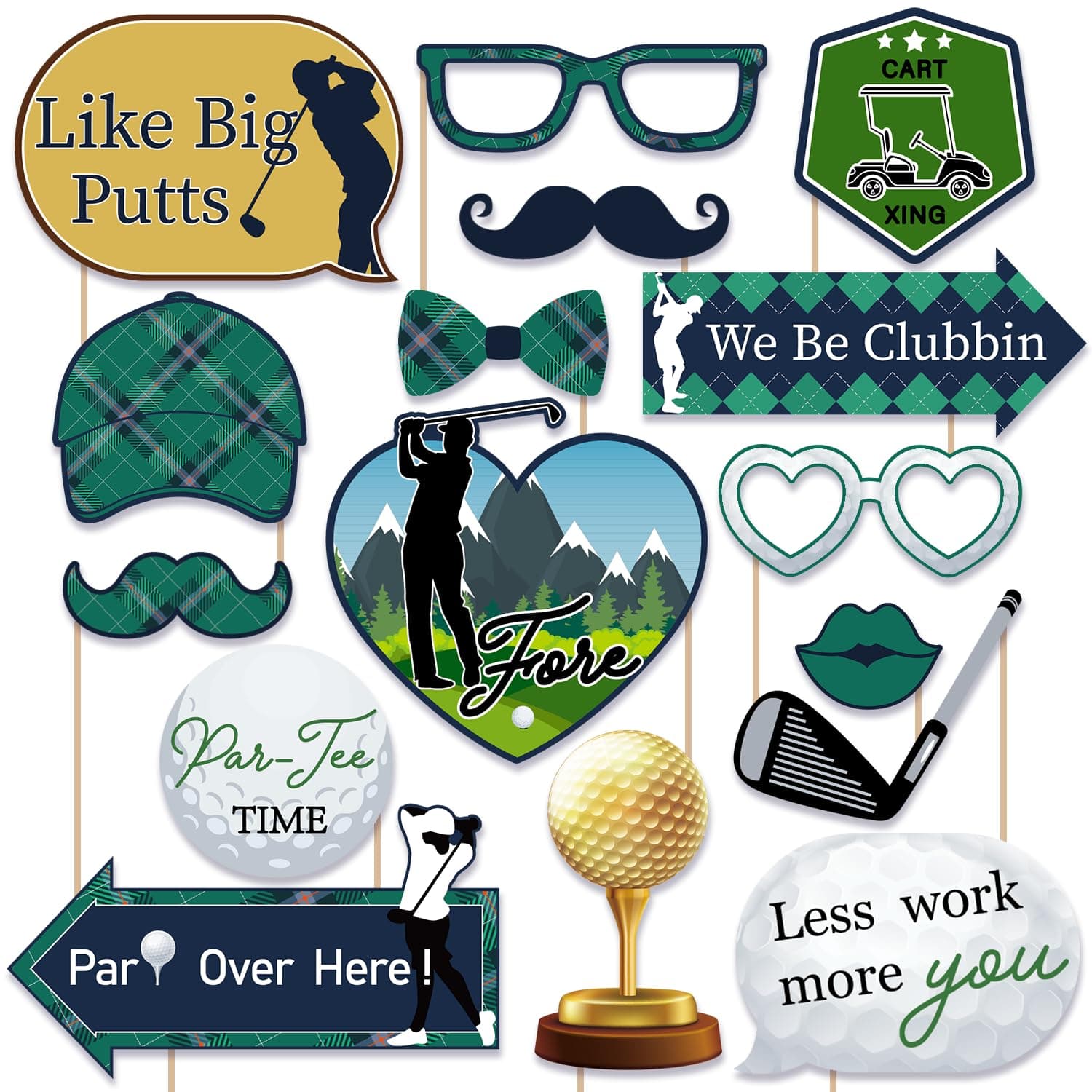 Golf Party Decorations Photo Booth Props Golf Birthday Party Decorations Photo Booth Golf Party Favors for Birthday Baby Shower Sport Themed Party Decor