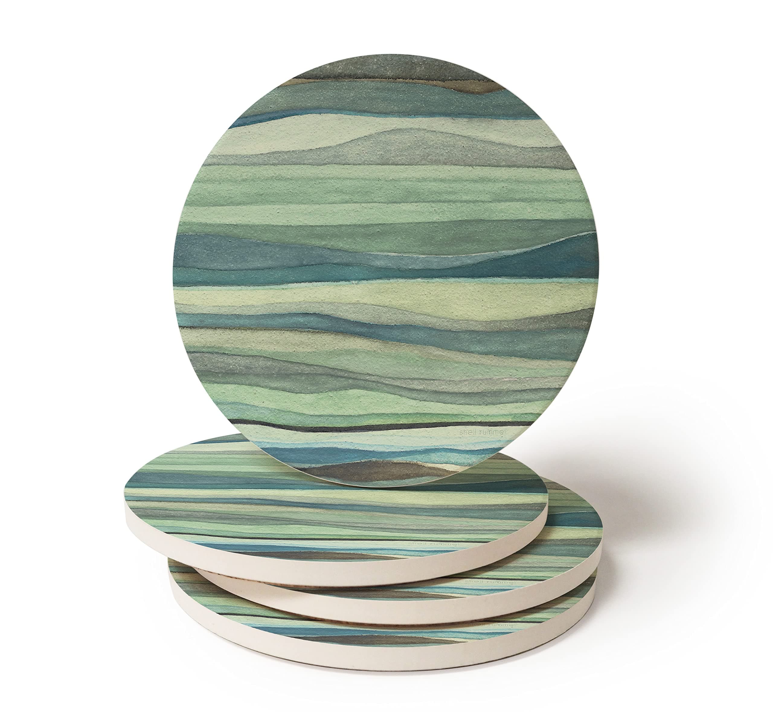 Shell Rummel CoasterStone Watercolor Waves Coasters