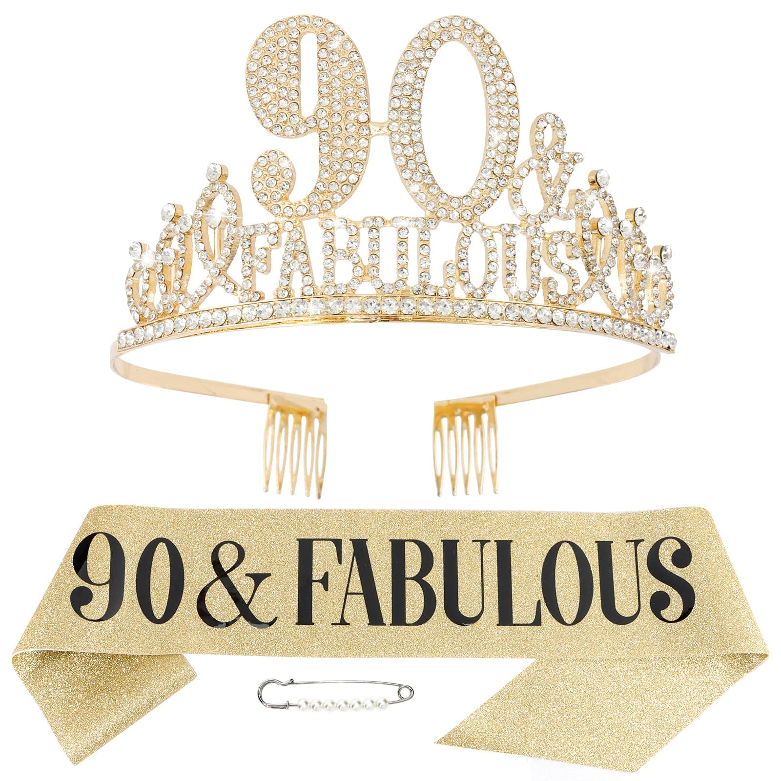 Hapdoo 90&FABULOUS Birthday Decorations for women