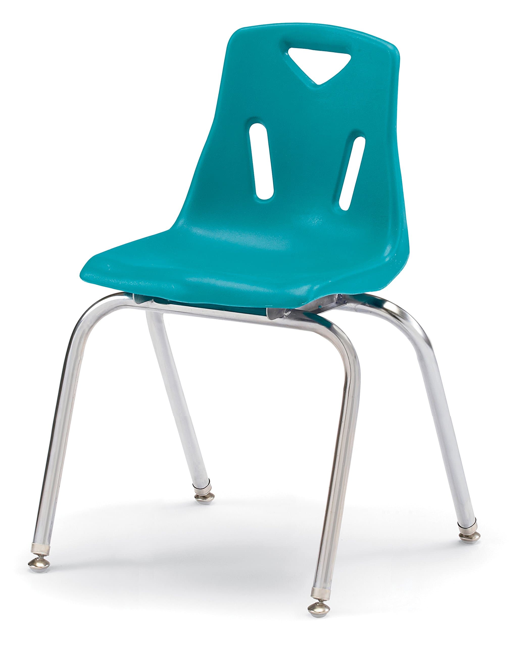 Stacking Chair with Chrome-Plated Legs - 18" Ht - Teal