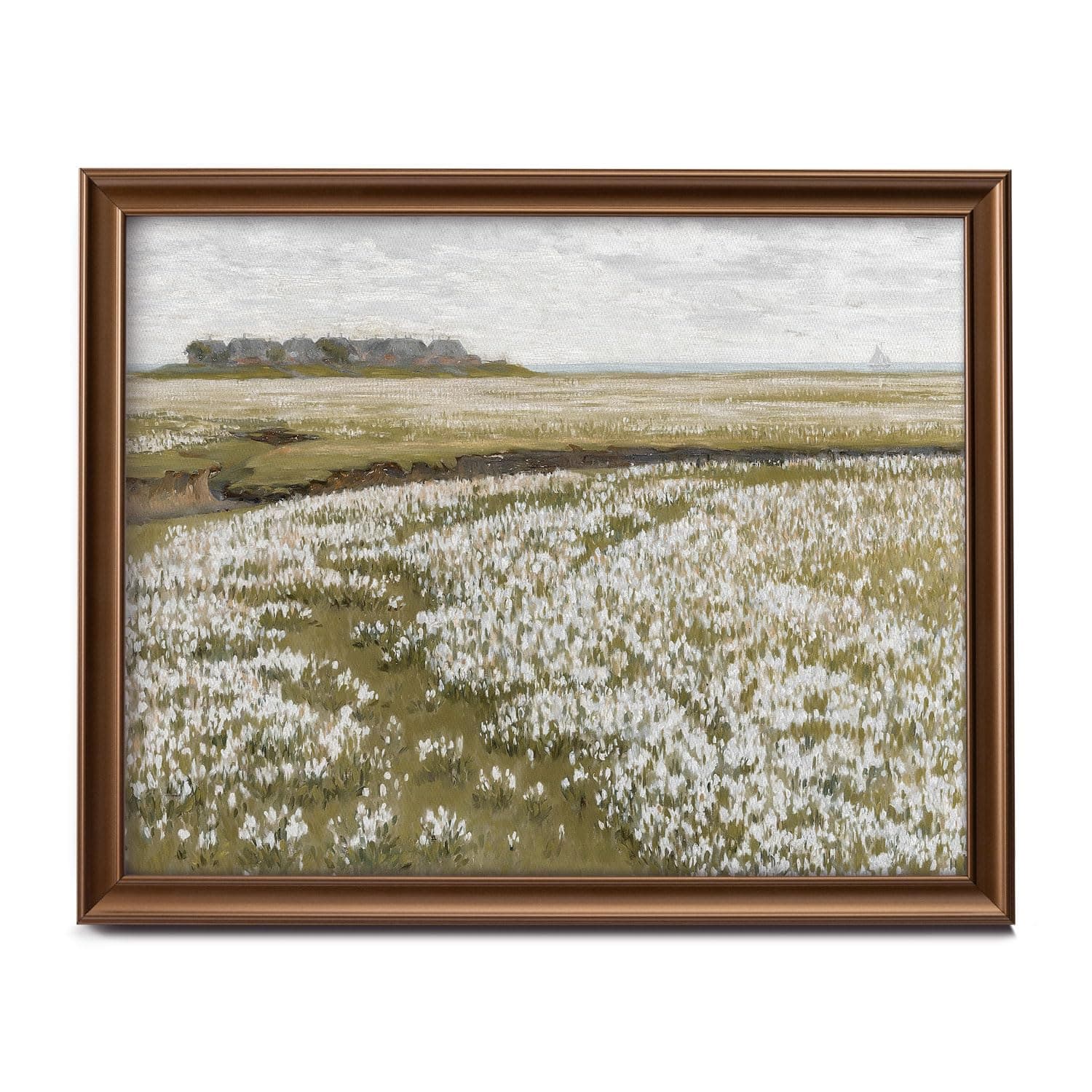 Framed Vintage Canvas Wall Art Decor, Landscape Farmhouse Wall Prints for Bedroom Bathroom Office, Rustic Posters for Living Room Aesthetic, Nature Painting Artwork